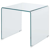 Ripley - Squared Tempered Bent Glass Side End Table - Clear