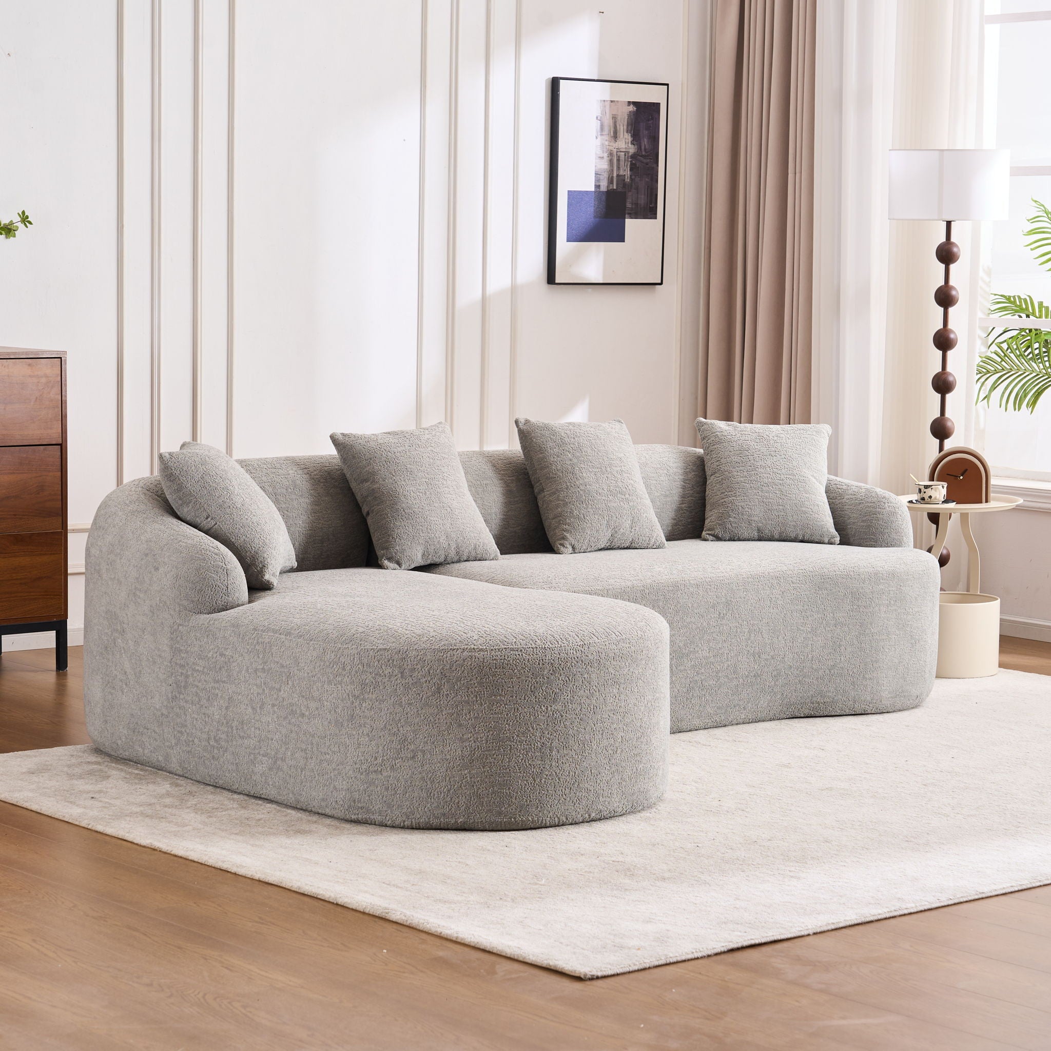 Combined Sofa With 4 Pillows