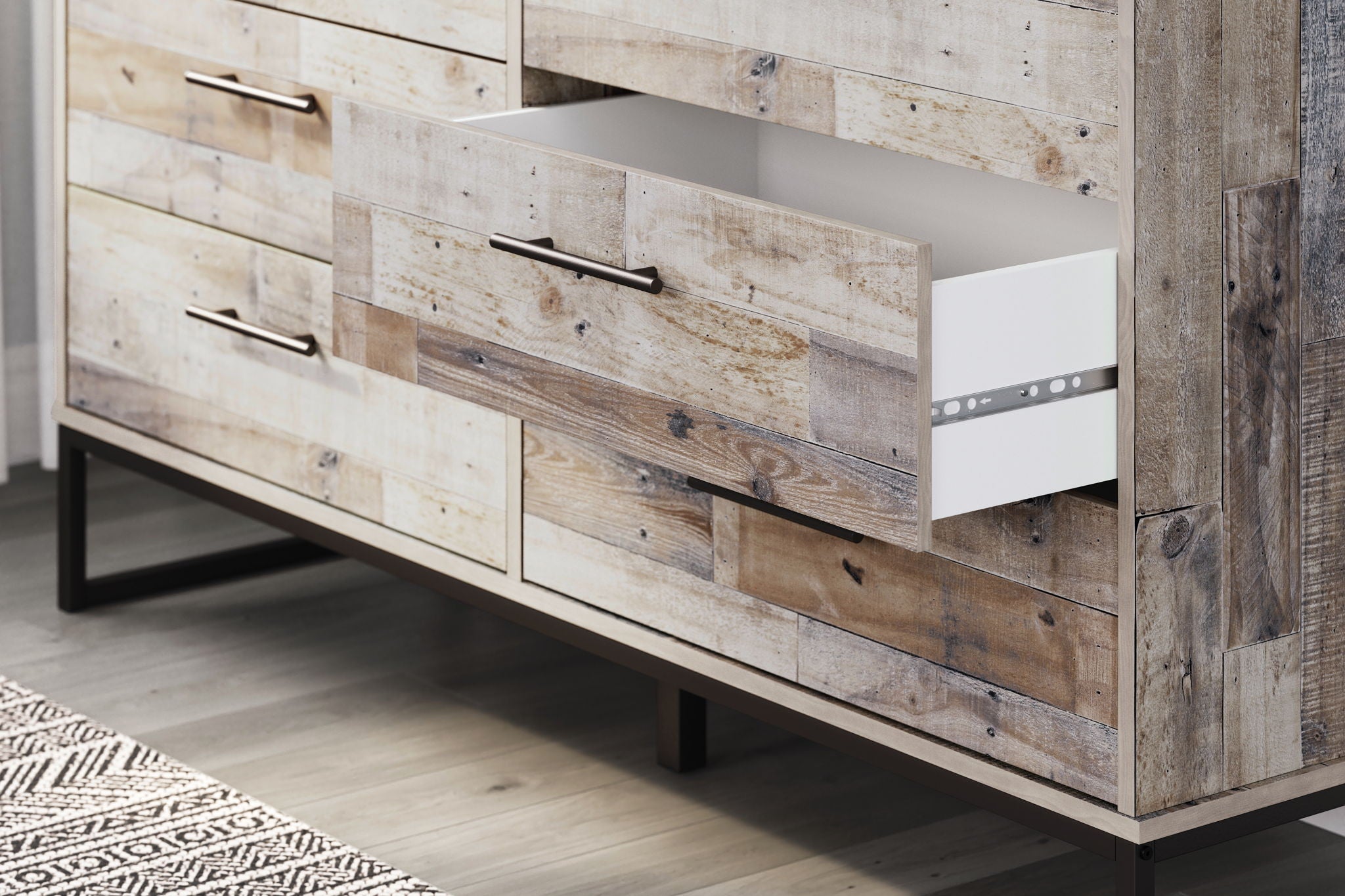 Neilsville - Six Drawer Dresser - Vinyl-Wrapped - Whitewash