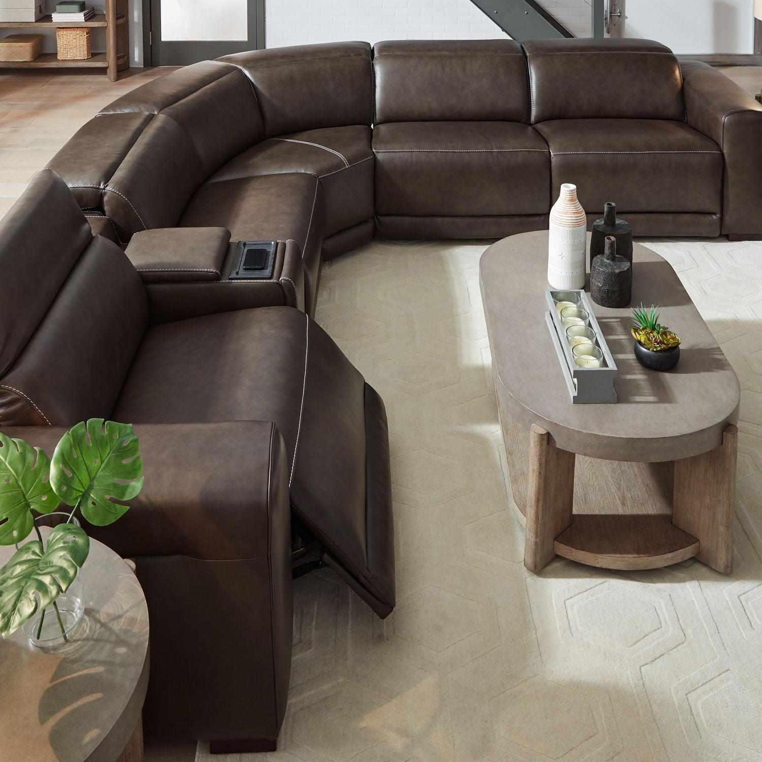 Liberty Furniture Deacon - 6 Piece Sectional - Boston Charcoal Leather | Meri Furniture