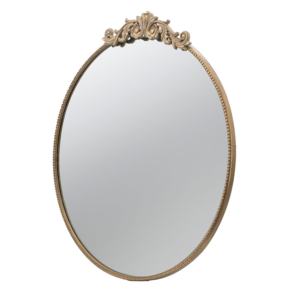 Classic Design Mirror With Baroque Inspired Frame For Bathroom, Entryway Console Lean Against Wall