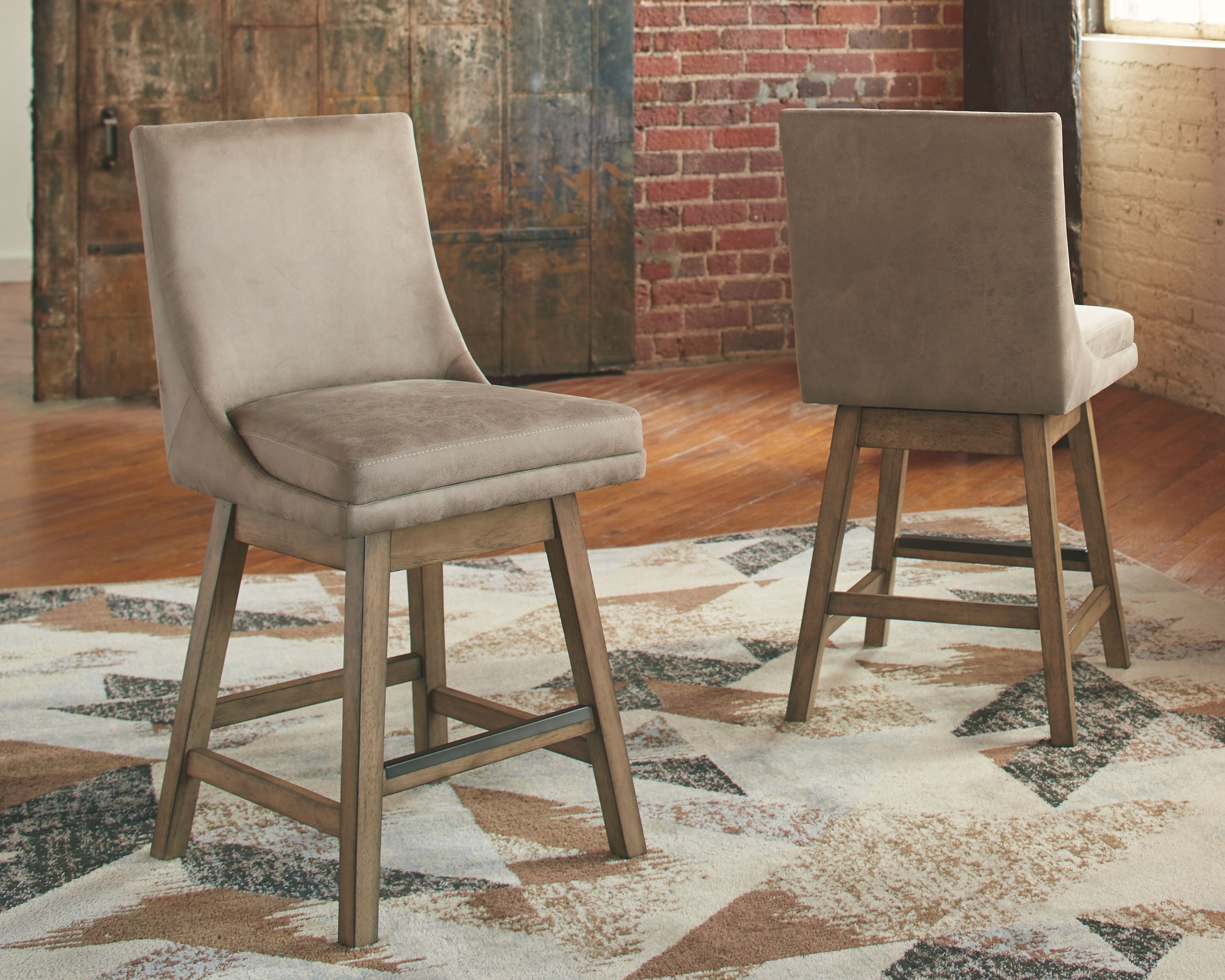 Signature Design by Ashley® Tallenger - Swivel Barstool (Set of 2) | Meri Furniture