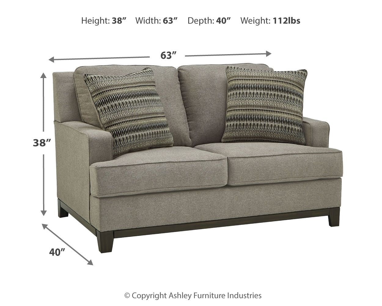Ashley Furniture Kaywood - Granite - Loveseat | Meri Furniture