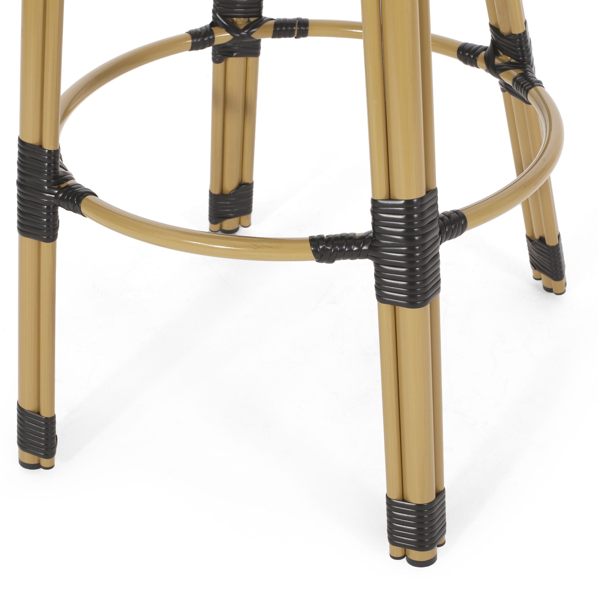 Outdoor Rattan And Aluminum French Barstools (Set of 2)