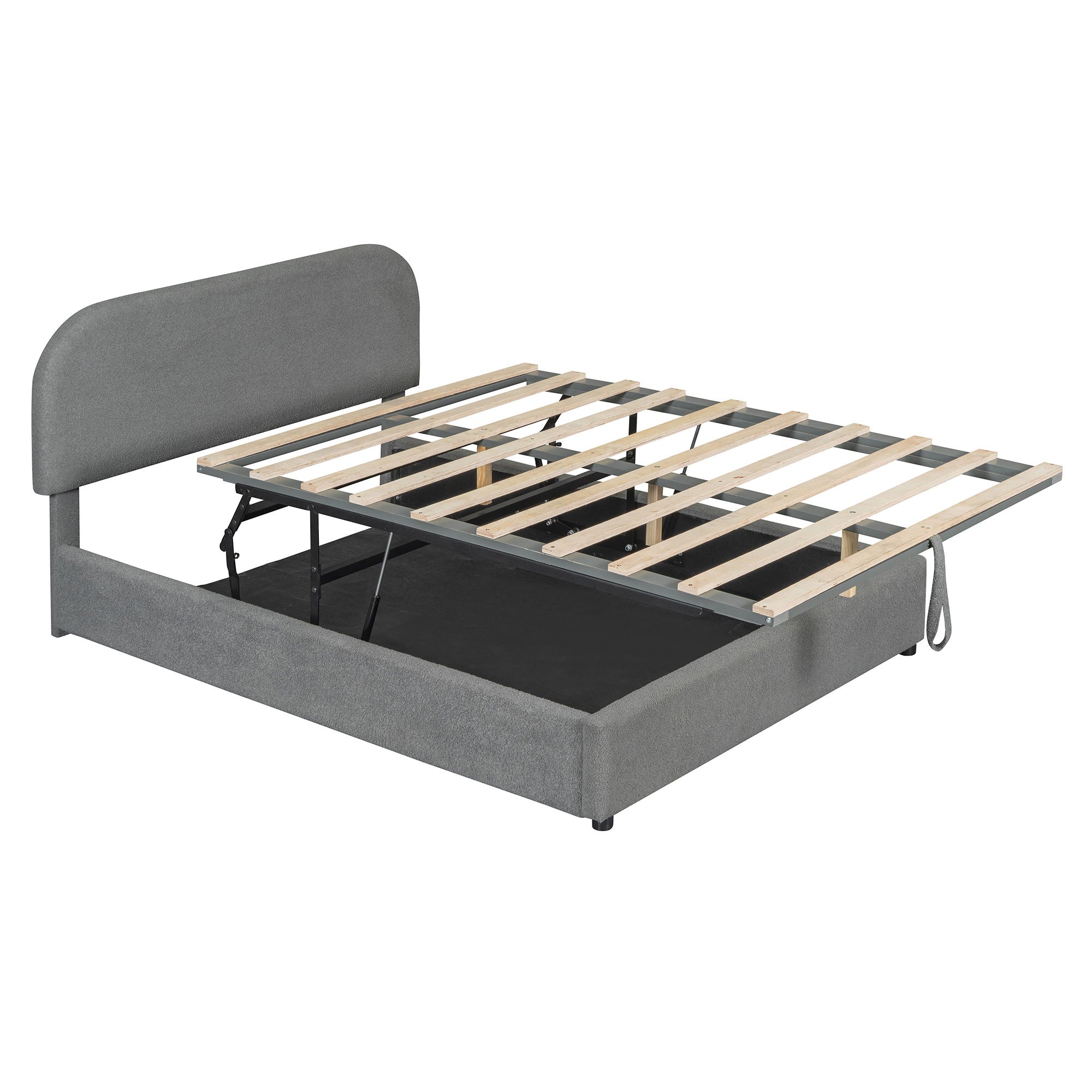 Upholstered Platform Bed With Hydraulic Storage System