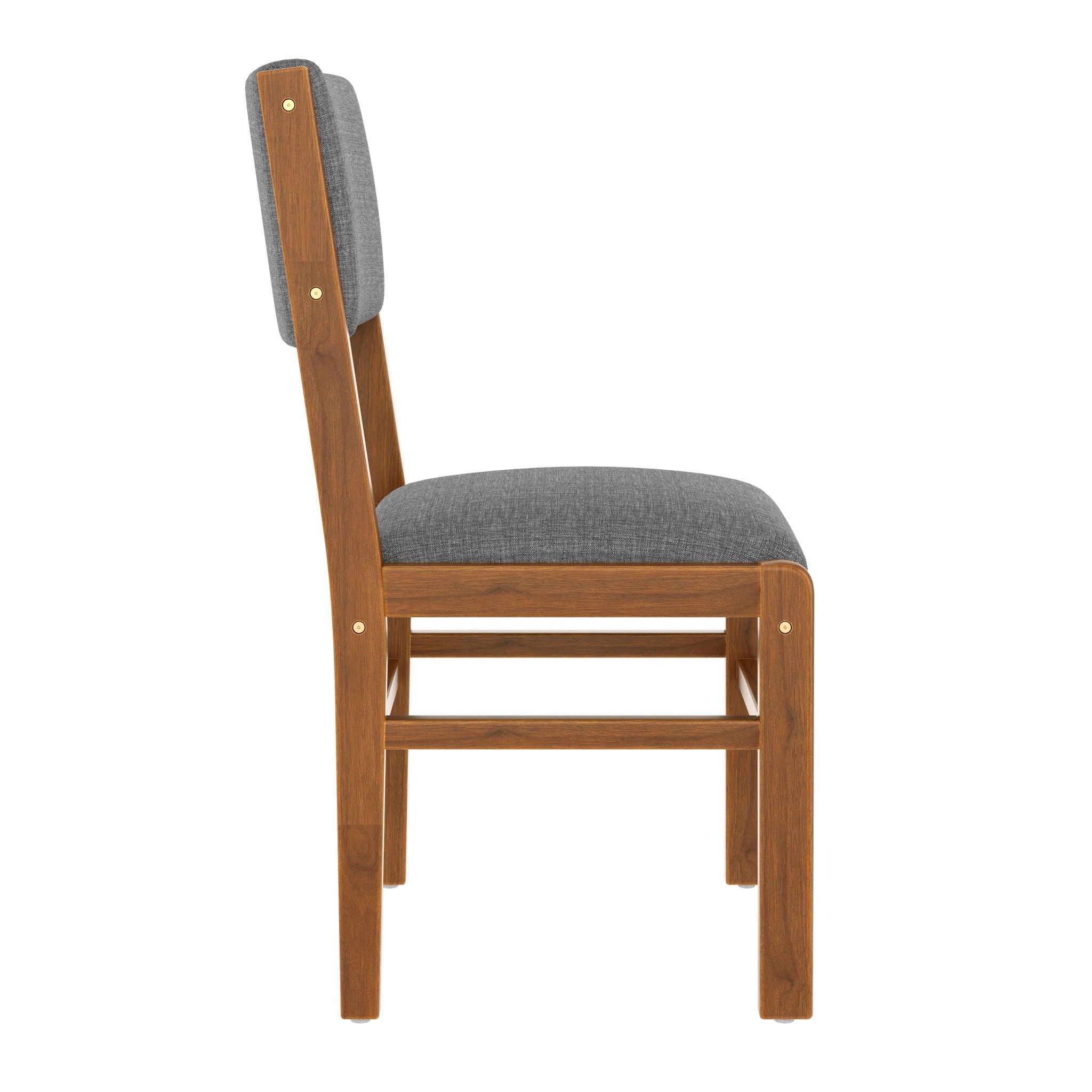 Dining Chairs (Set of 4), Mid Century Modern Fabric Upholstered Kitchen Side Chairs, Farmhouse Dining Room Chair - Brown / Gray