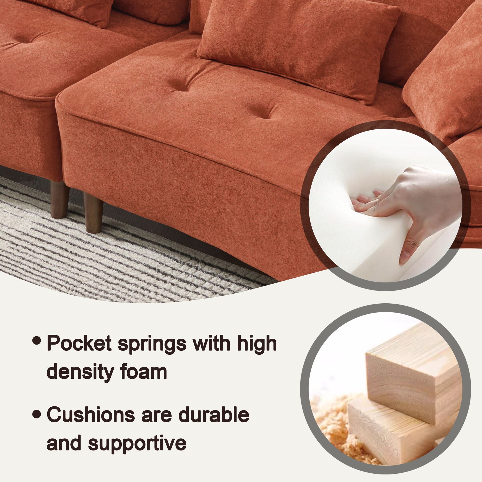 Comfortable Deep Seated Sofa With Pillows
