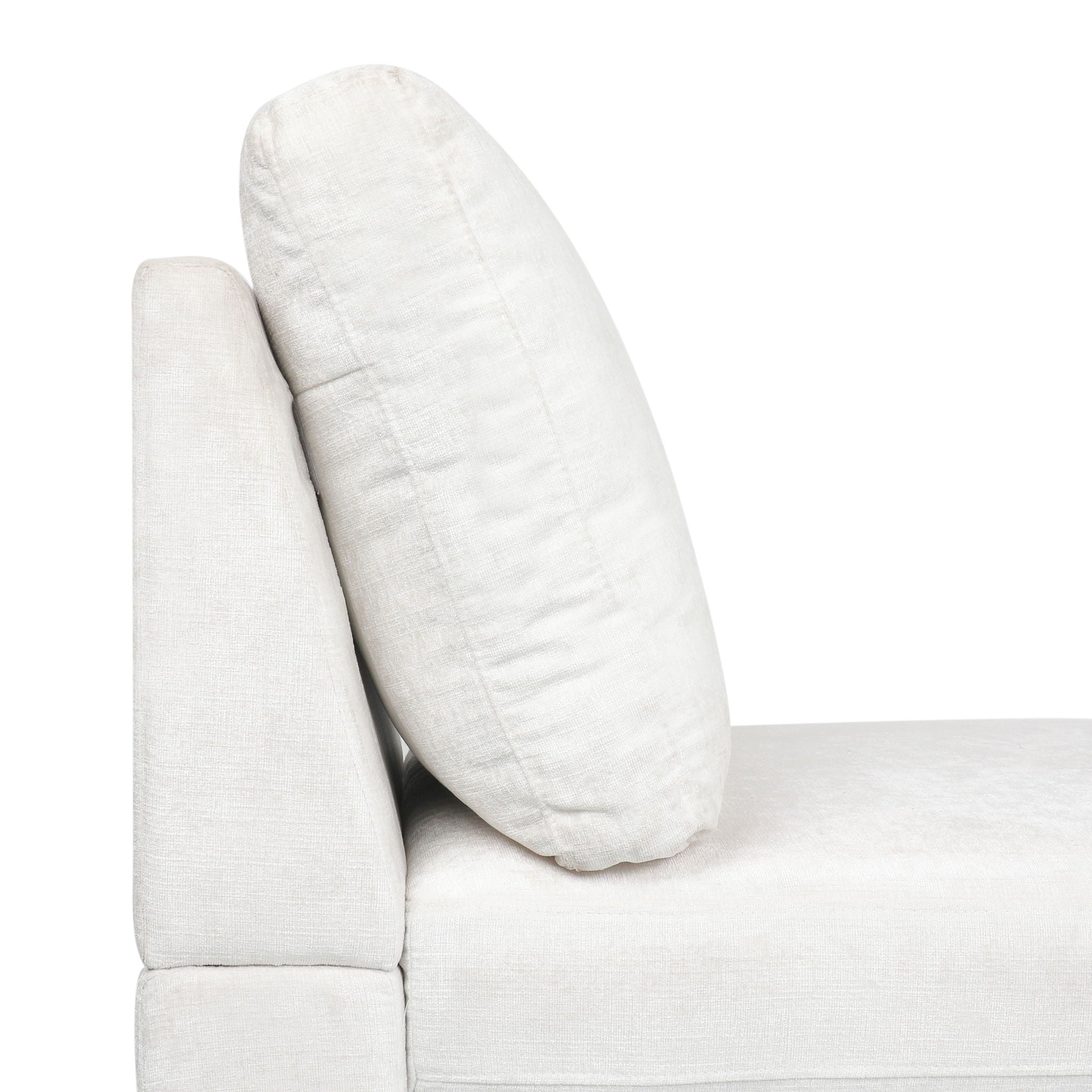 Fabric Upholstered Chaise Lounge With Iron Bracket Legs