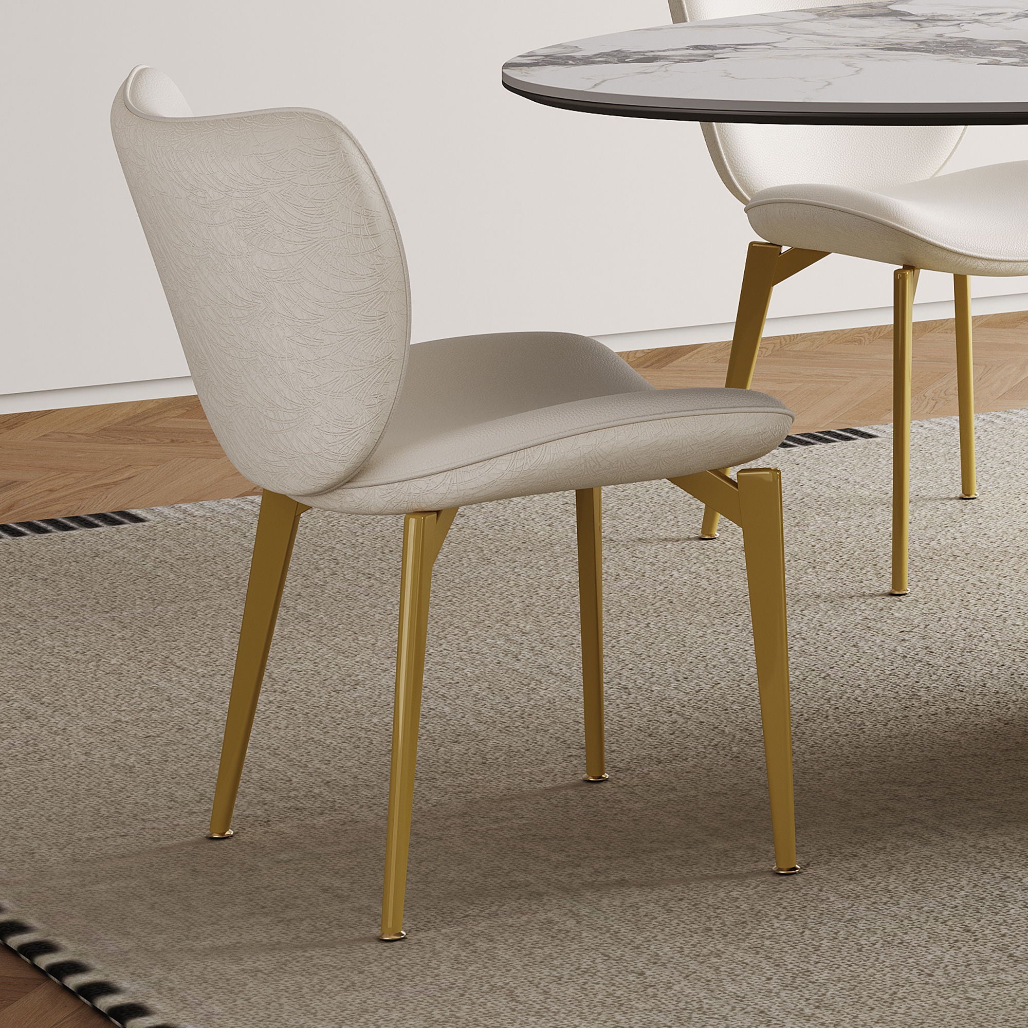 Steel Base Oval Sintered Stone Dining Table With 4 Chairs