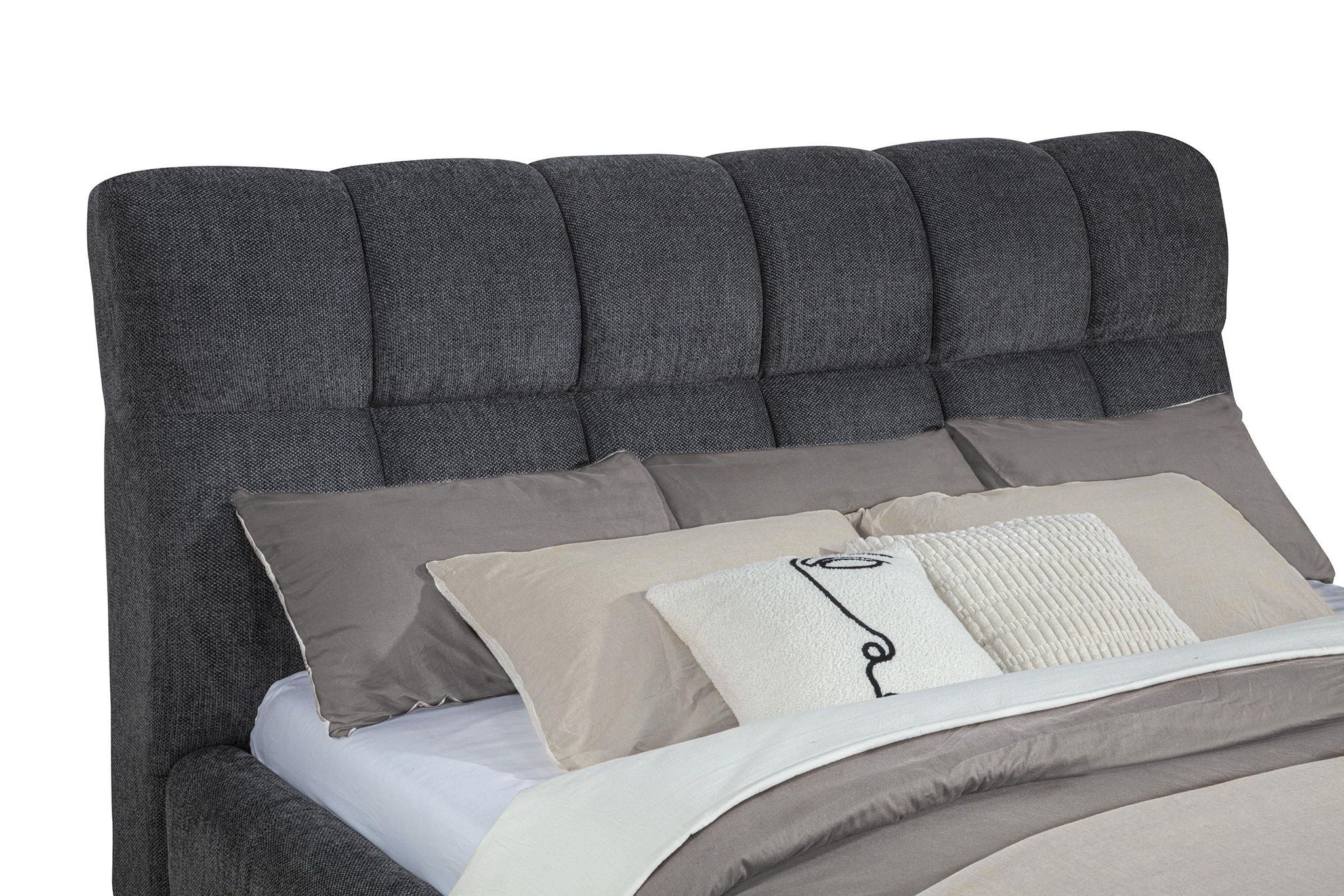Nollet 48-inch Upholstered California King Platform Bed Grey
