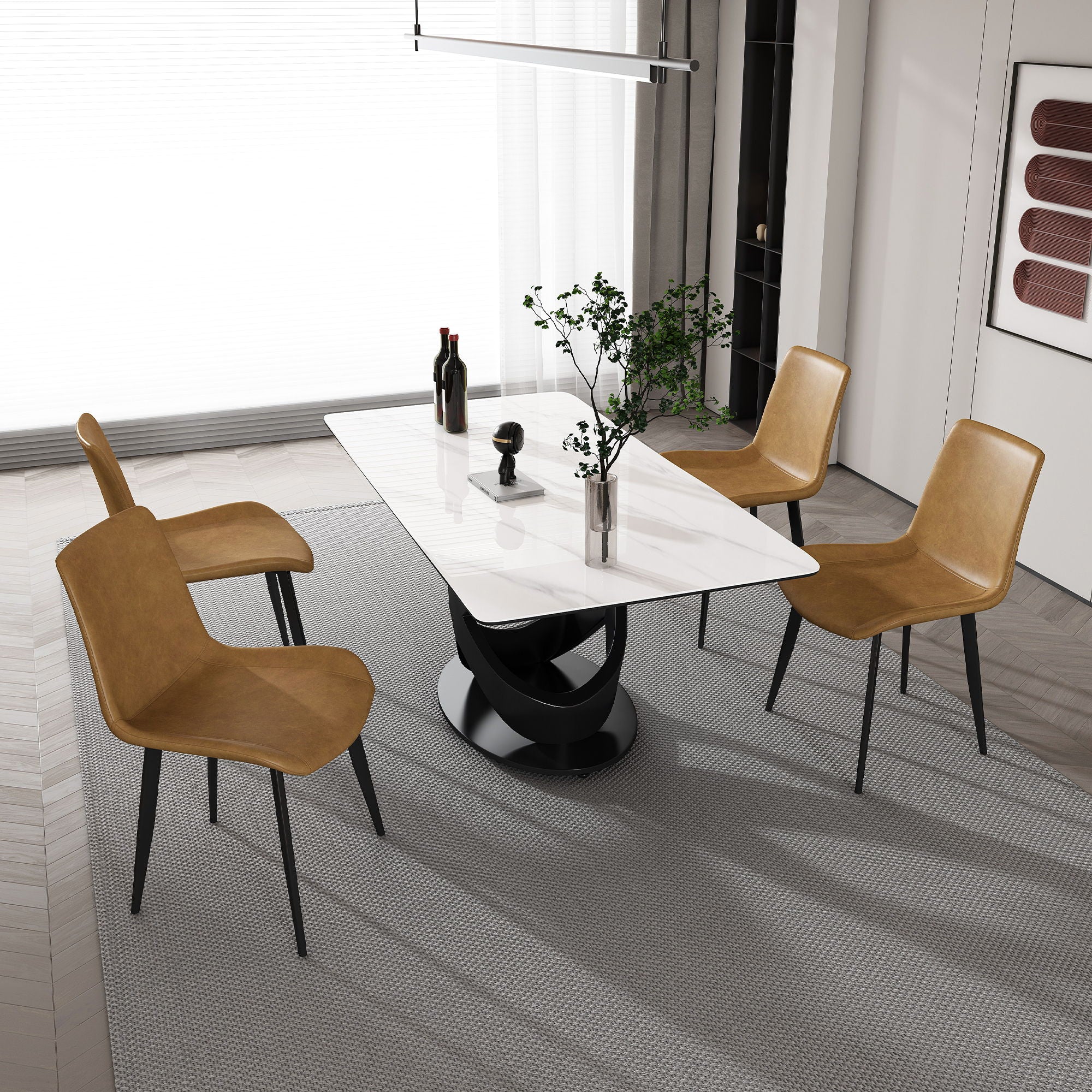 Rectangular Dining Table - Black / White