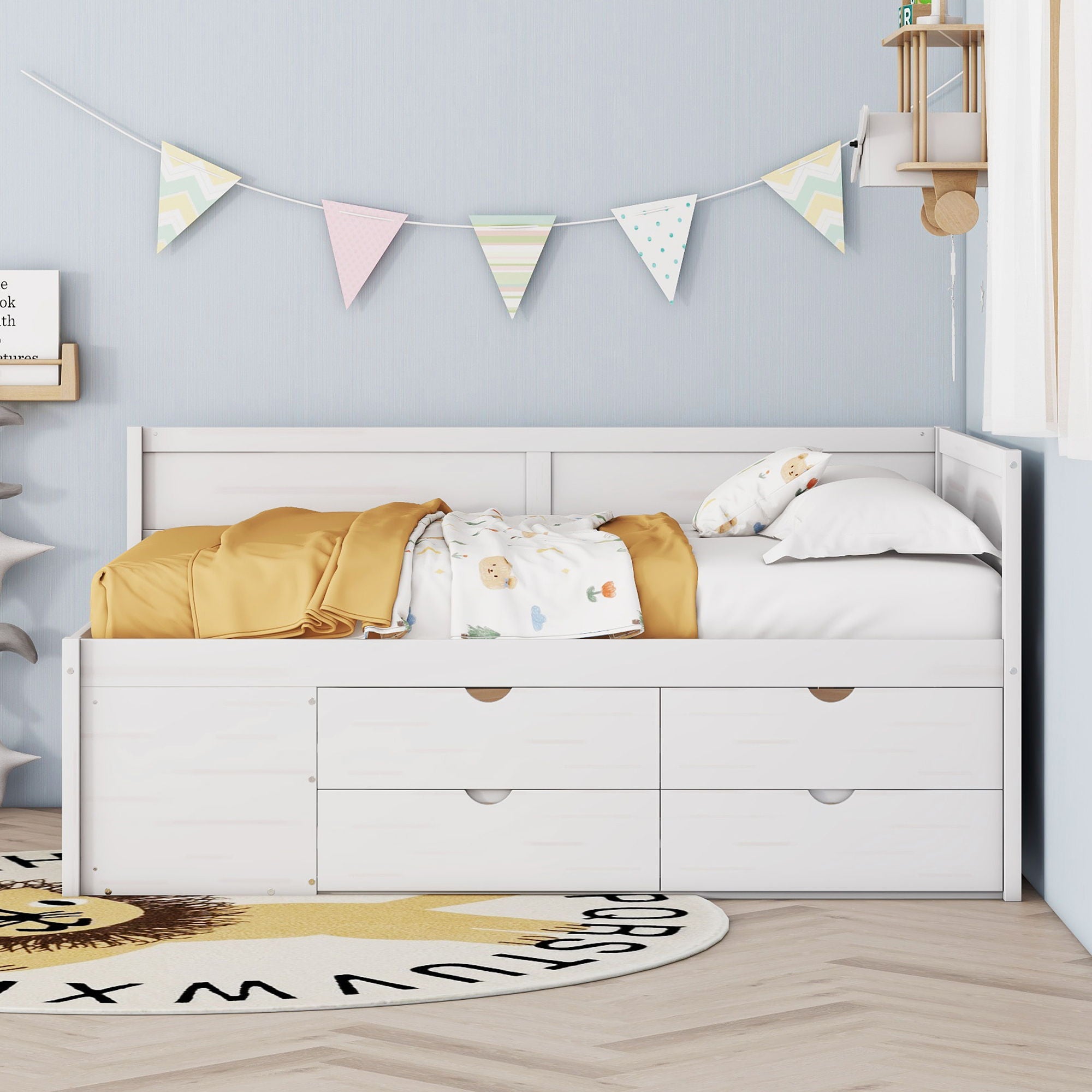 Daybed With Drawers And Shelves