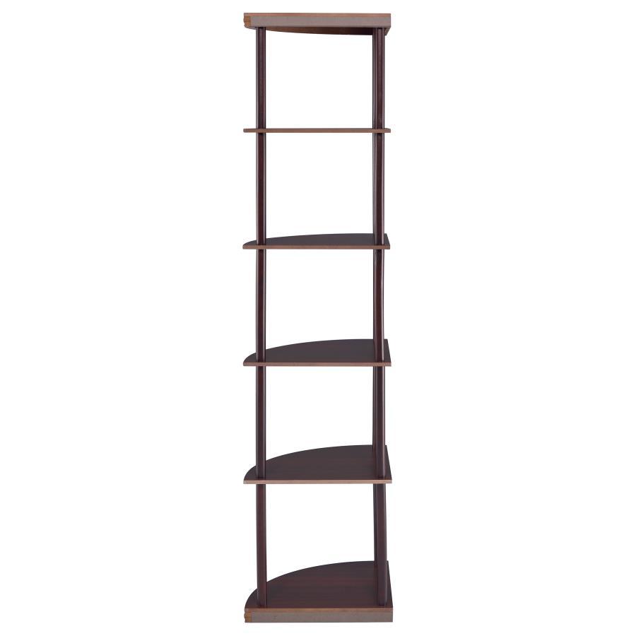 Bonwick - Wood 5-Shelf Corner Bookshelf - Cappuccino
