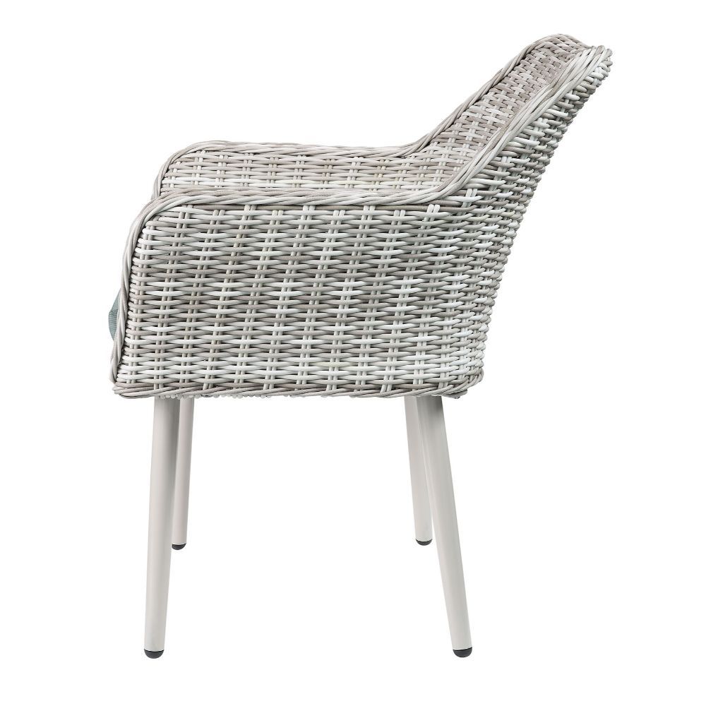 ACME Tashay - Patio Bistro Set - Green Fabric & Beige Wicker | Meri Furniture