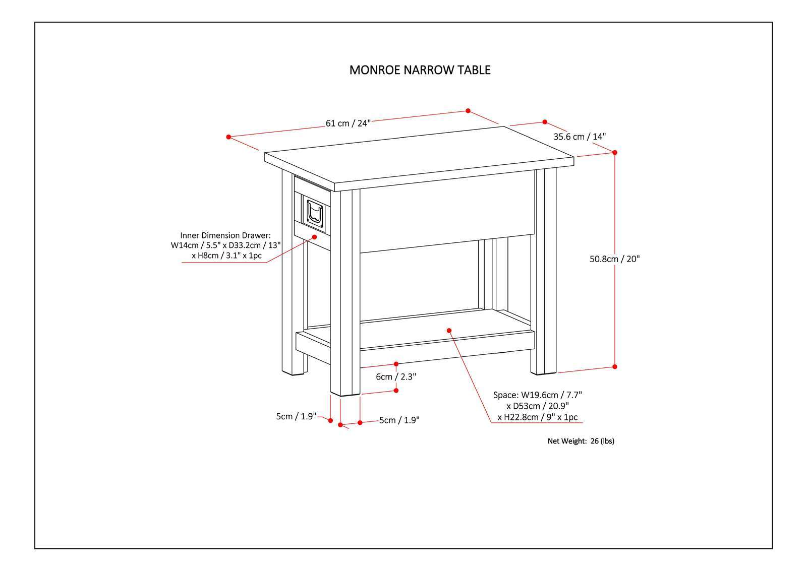 Monroe - Handcrafted Side Table