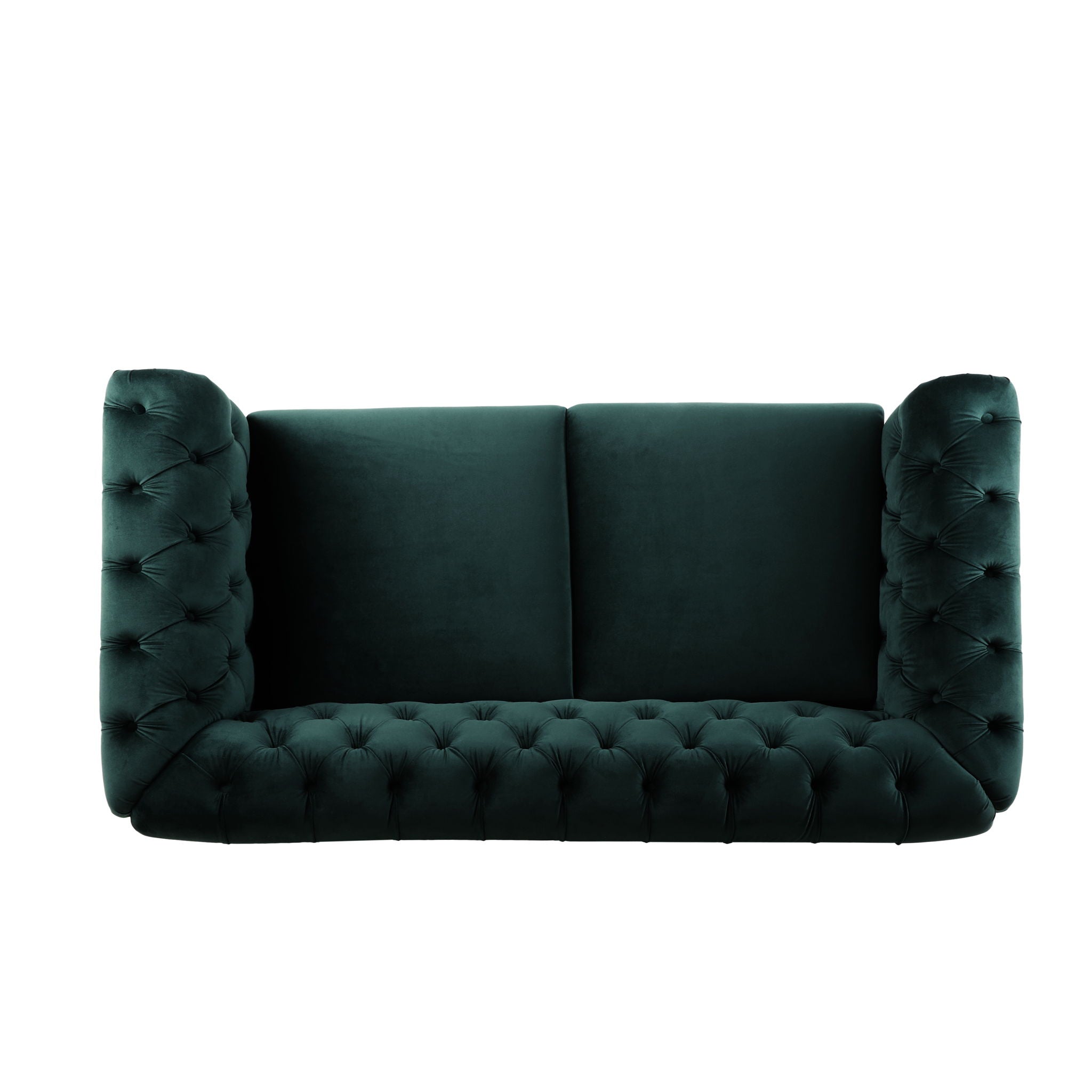 Chesterfield Velvet Loveseat Sofa, 2 Person Rolled Arm Upholstered Couch