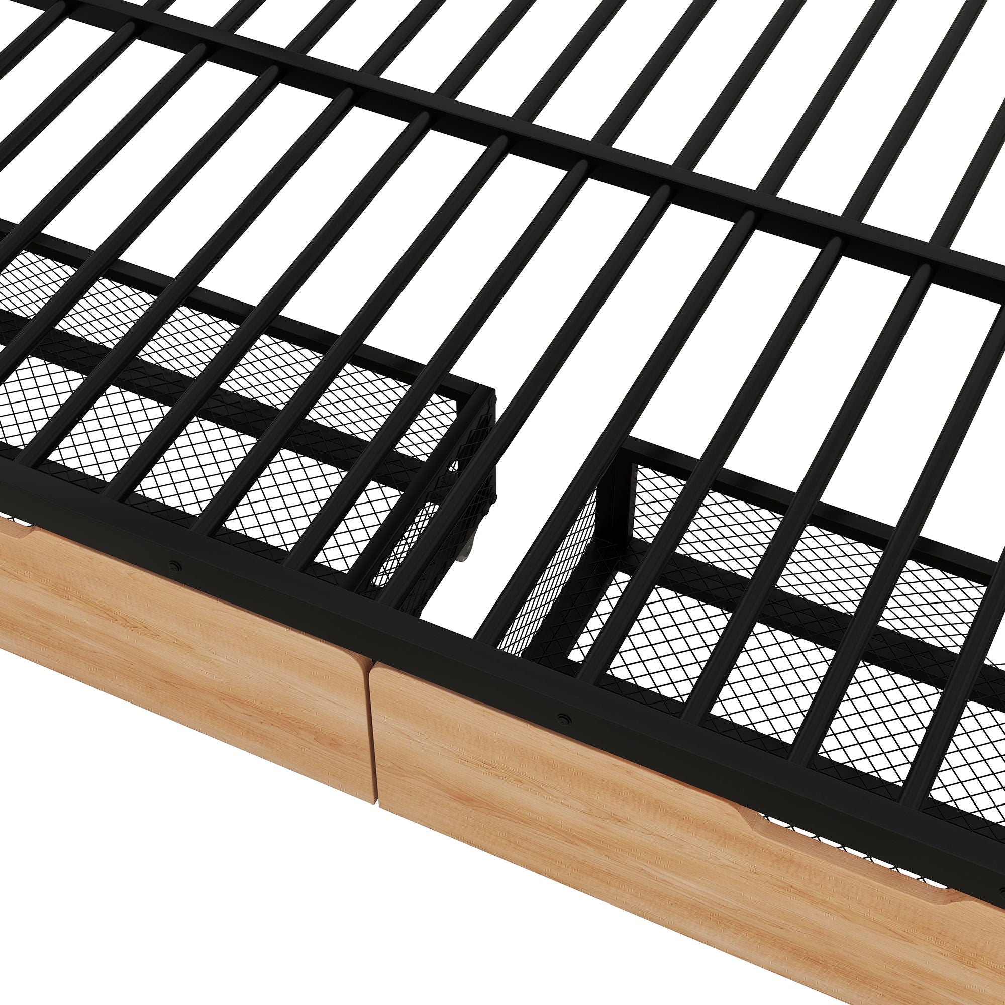 Full Size Convertible Bunk Bed With 2 Drawers Durable - Black