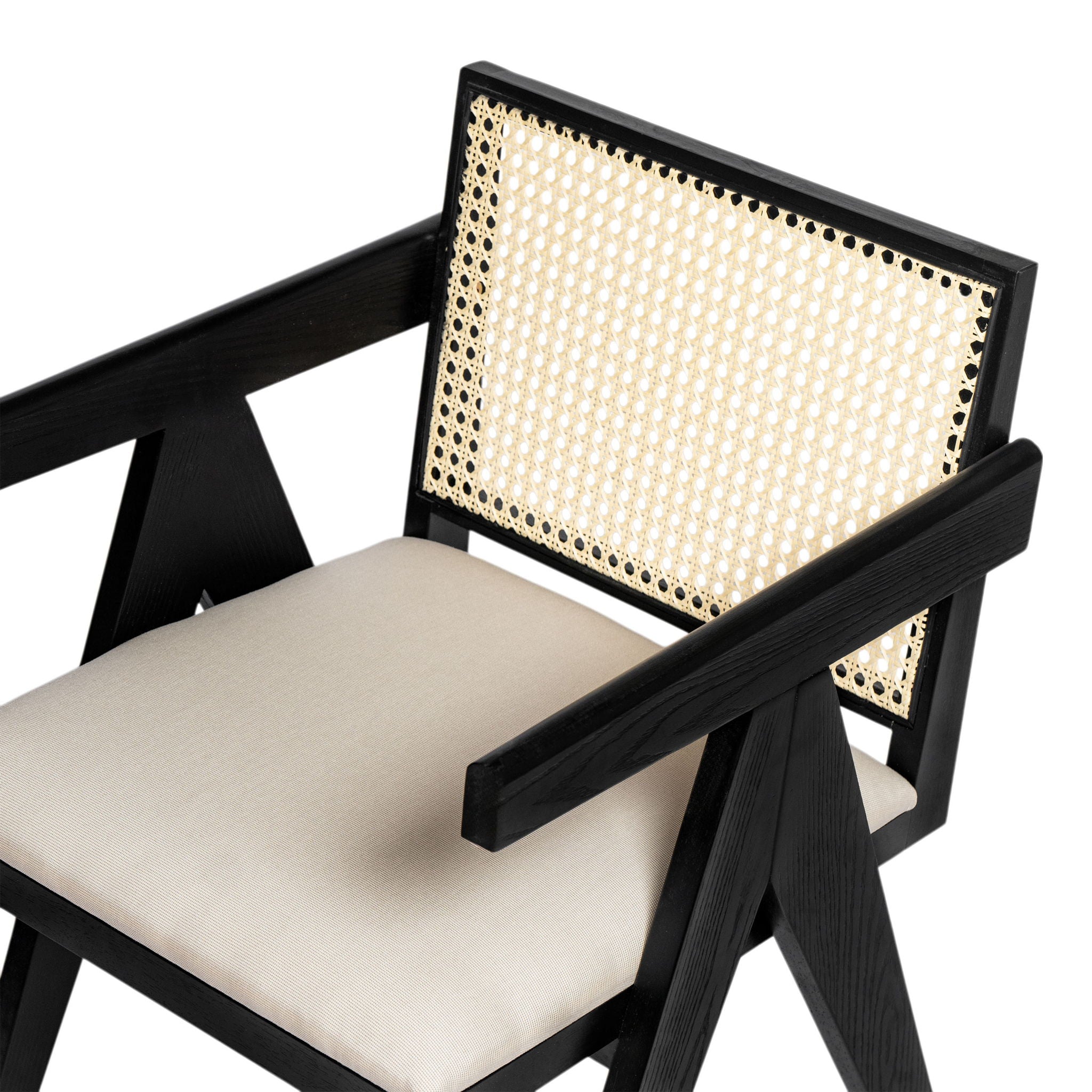 Chandigarh Farmhouse Style Cane Upholstered Dining Chairs (Set of 2)