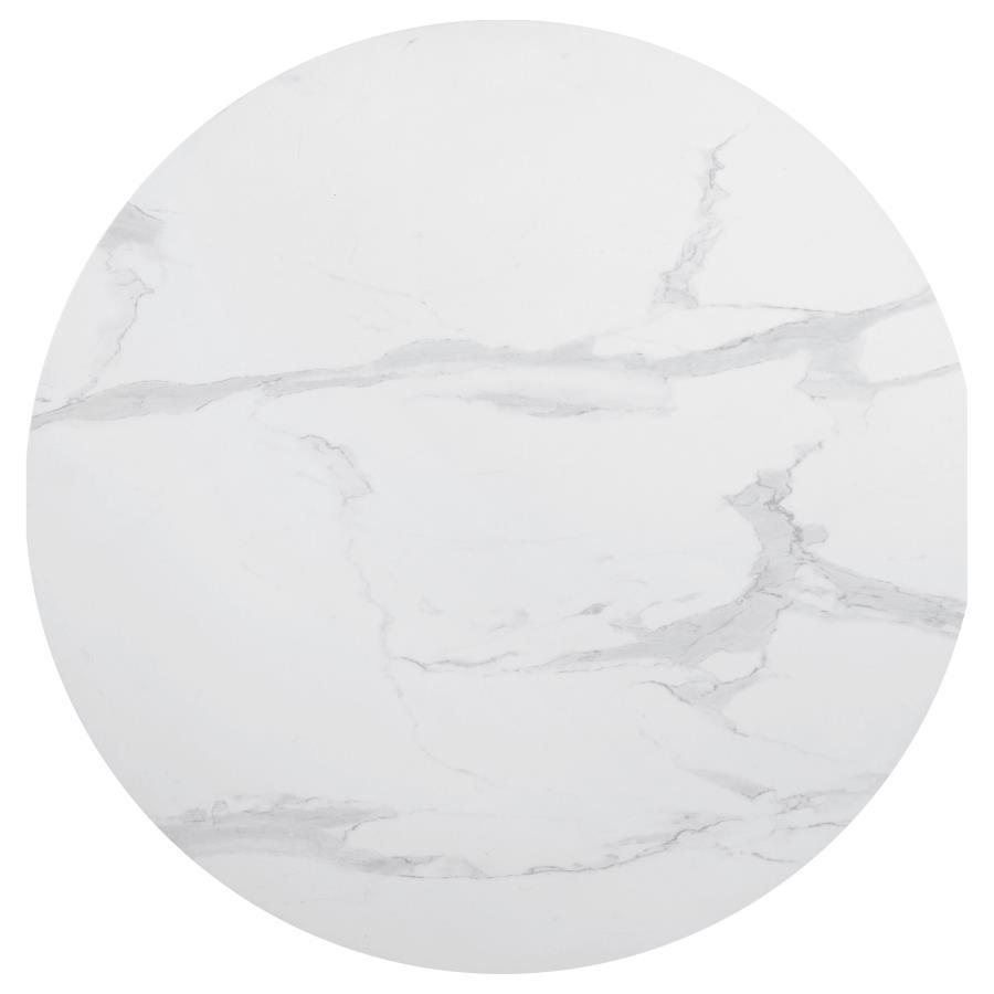 Coaster Fine Furniture Arkell - Round Faux Marble Top Dining Table | Meri Furniture