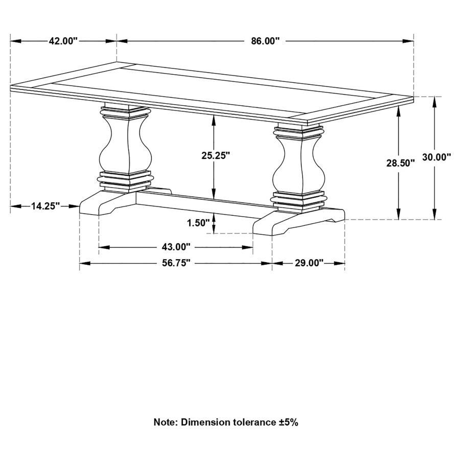 Coaster Fine Furniture Parkins - Rectangular Dining Table - Rustic Espresso | Meri Furniture