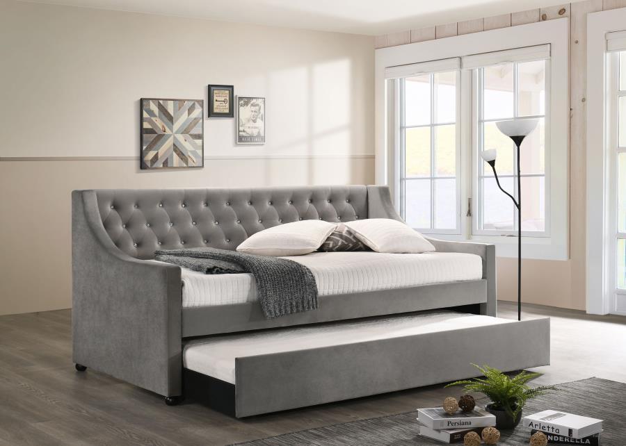 Coaster Fine Furniture Chatsboro - Upholstered Twin Daybed With Trundle - Gray | Meri Furniture