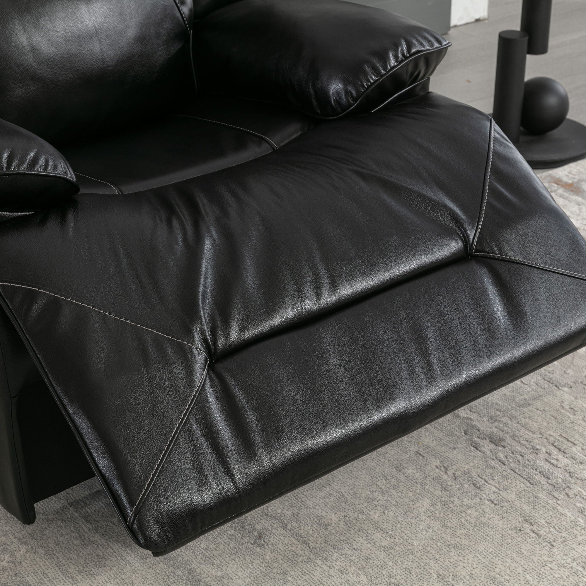 2 Seater Home Theater Recliner Manual Recliner Chair With A LED Light Strip Two Cup Holders And A Storage Box For Living Room