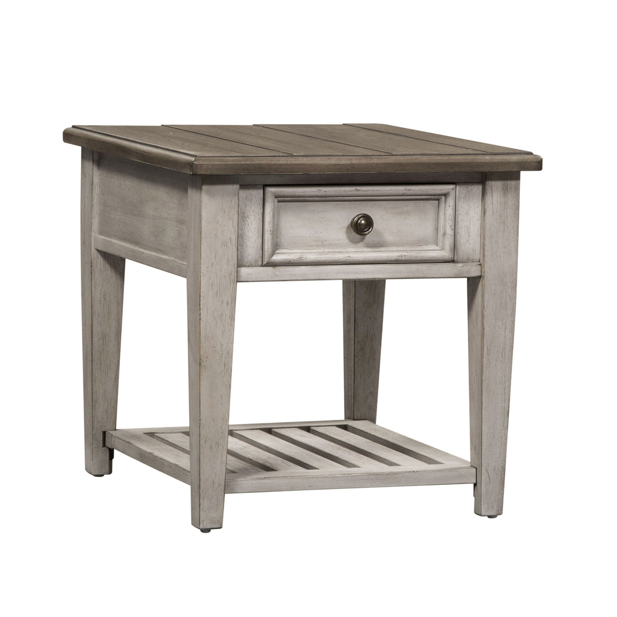 Liberty Furniture Heartland - Drawer End Table - White | Meri Furniture
