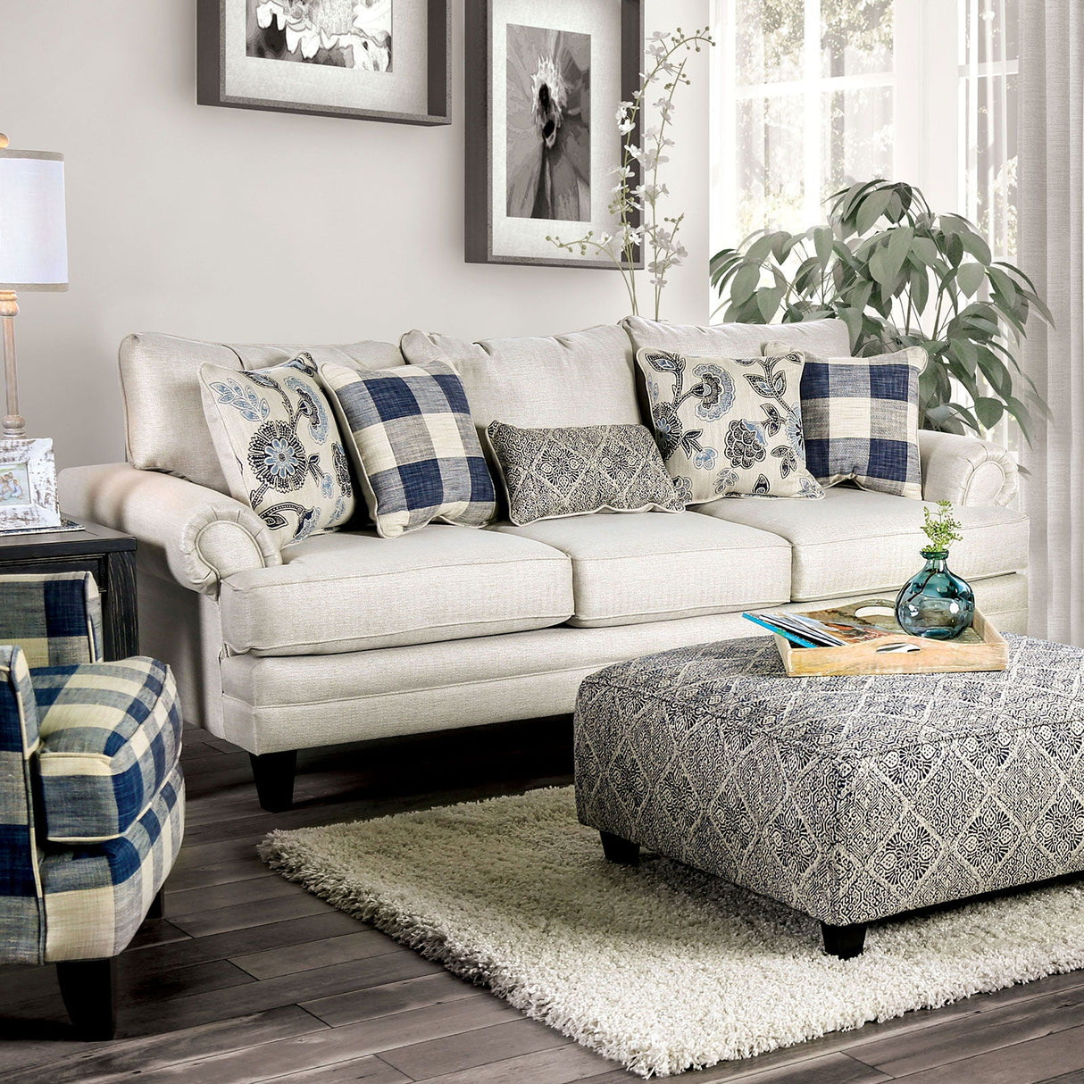 Furniture of America Nash - Sofa - Ivory | Meri Furniture