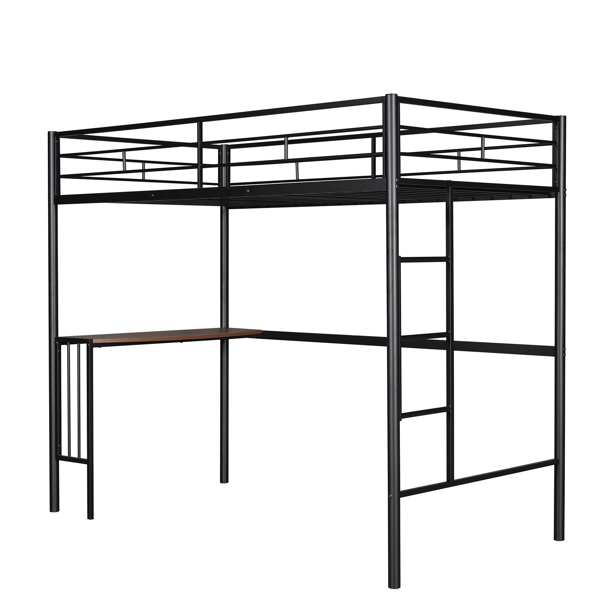 Bunk Bed With Desk, Ladder And Quality Slats For Bedroom