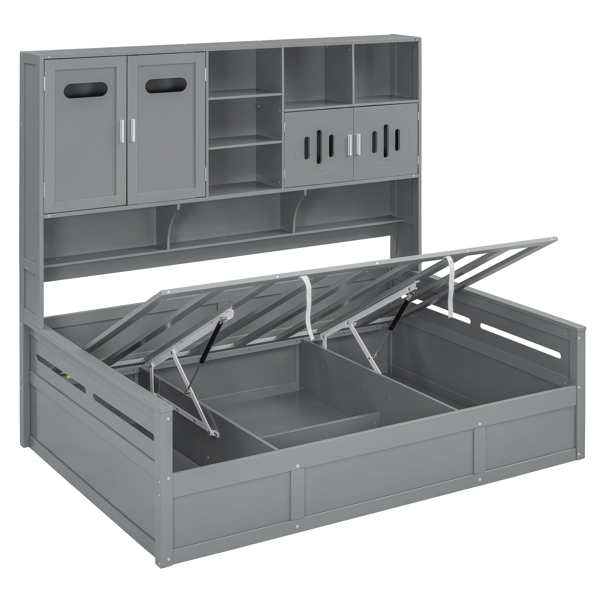 Daybed With All-In-One Cabinet And Shelf