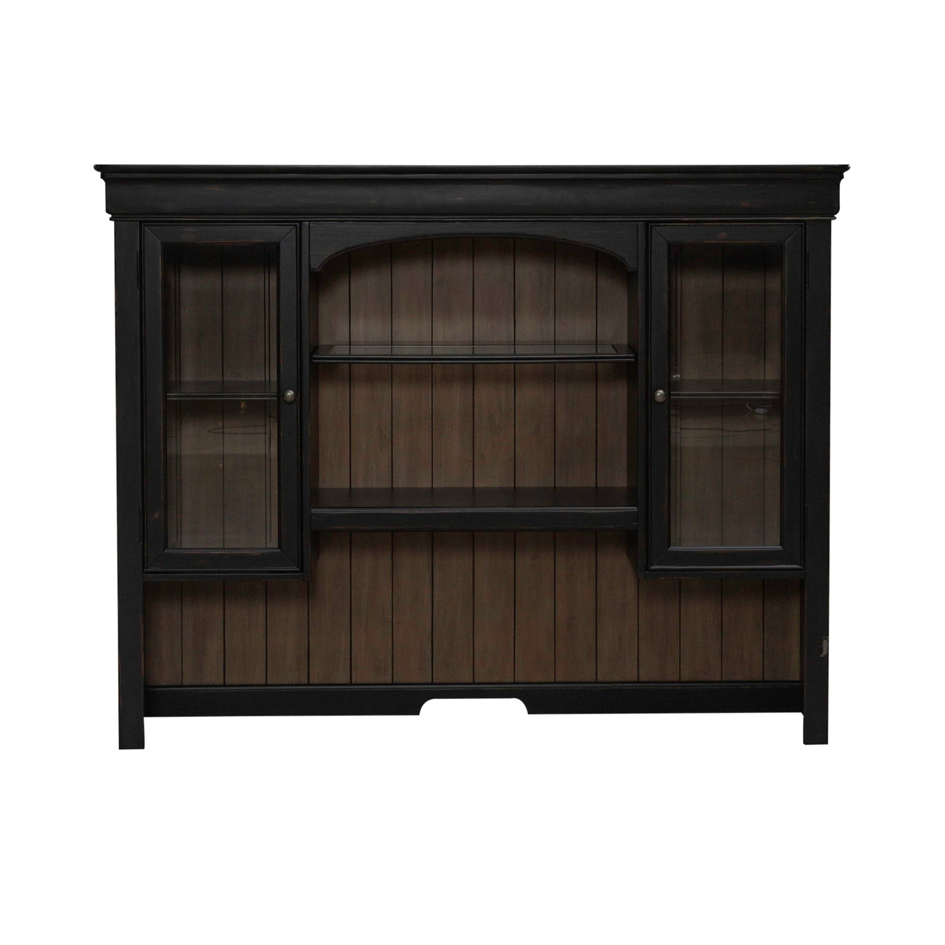 Liberty Furniture Meritage - Jr Executive Credenza Hutch - Aged Charcoal | Meri Furniture