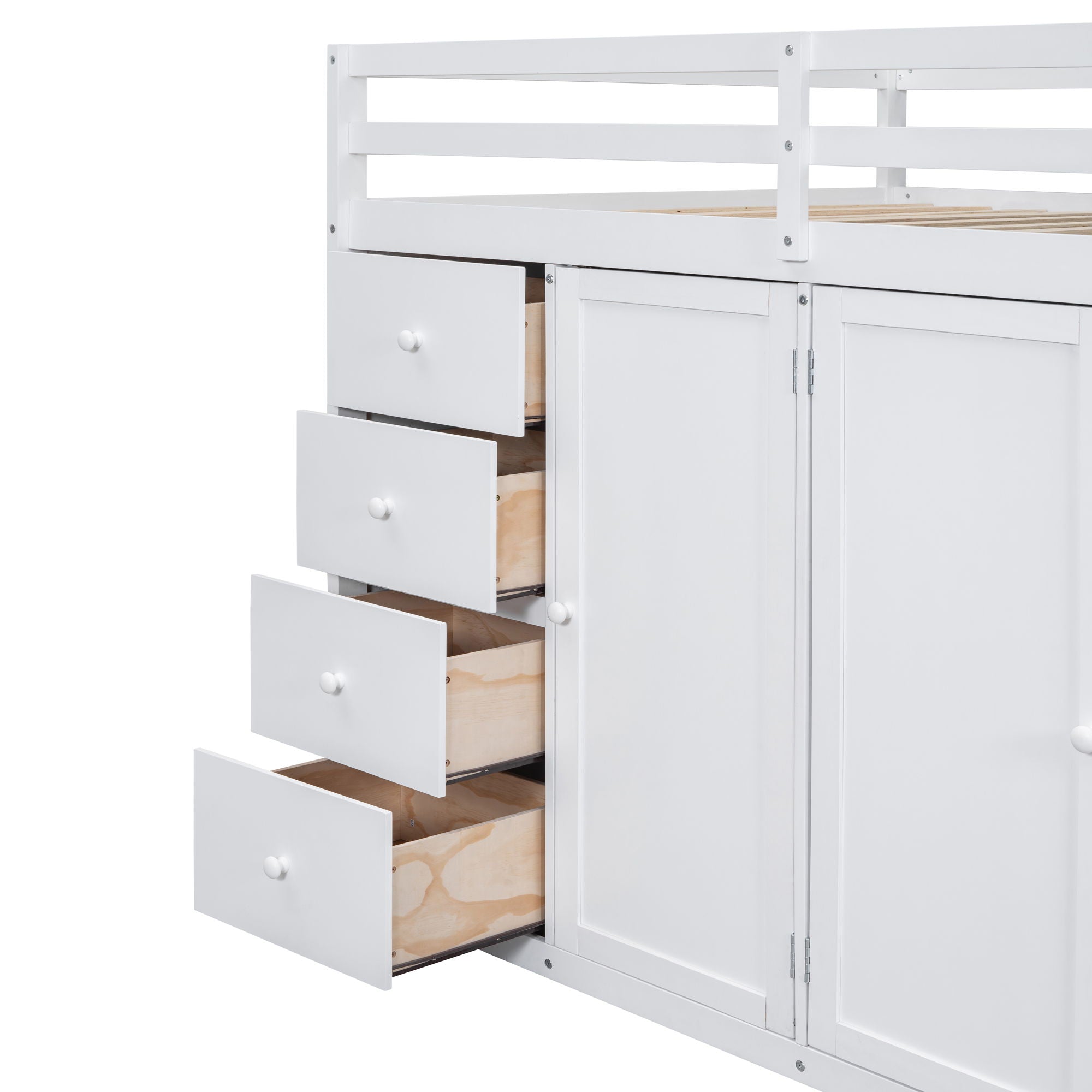 Loft Bed With Built In Wardrobes, Cabinets And Drawers