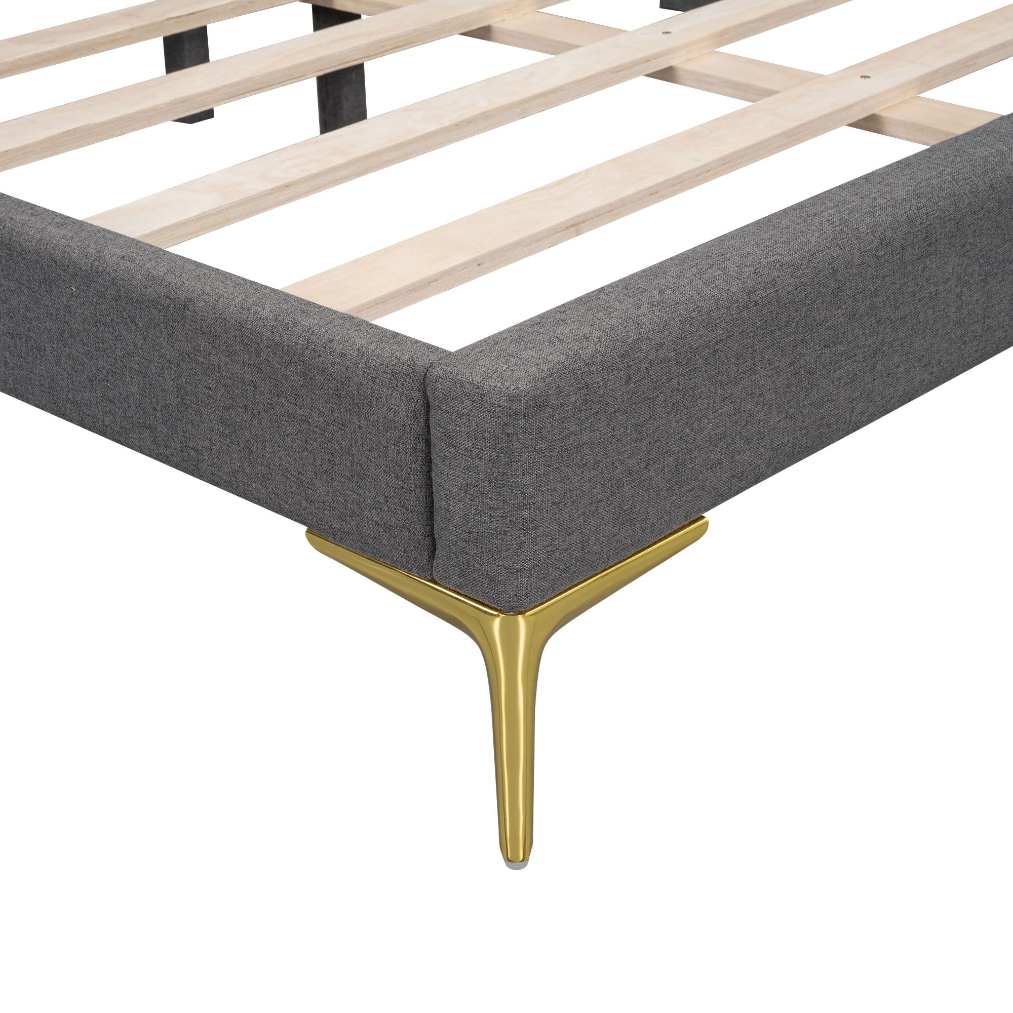 Upholstered Daybed With Headboard And Armrest, Support Legs