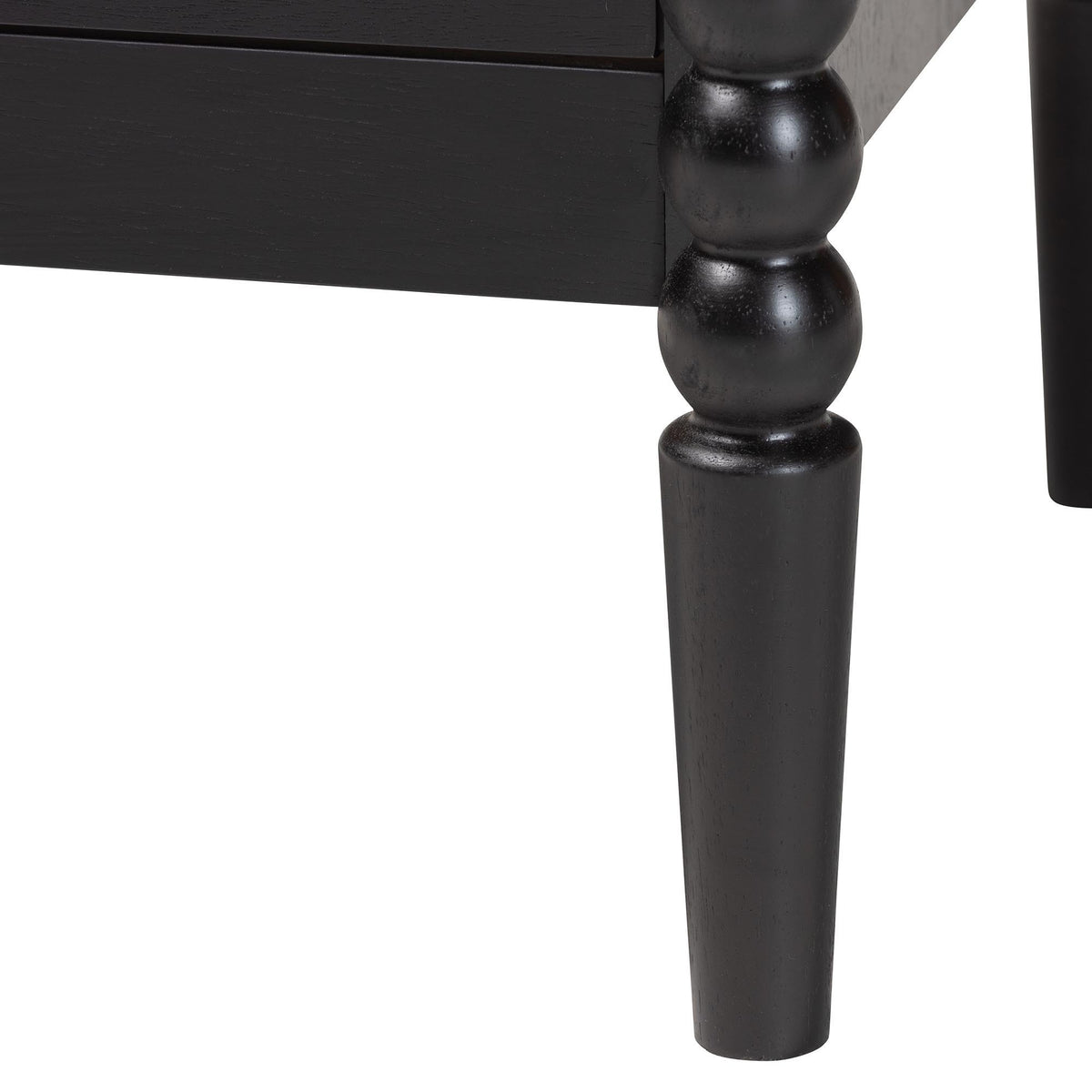 Lucera Mid-Century Black Full Size 3-Piece Bobbin Bedroom Set