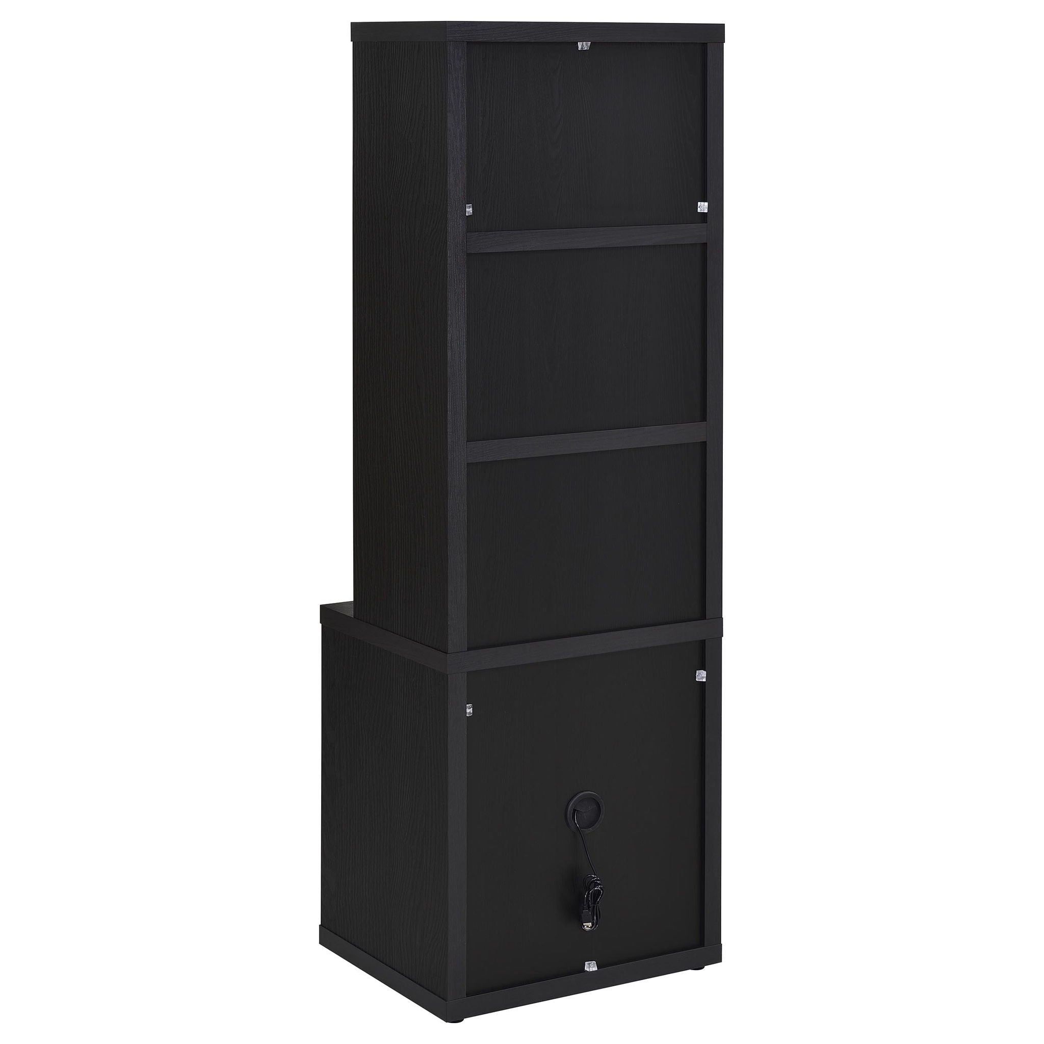 Multifunctional Bookcase With Three Open Shelves, 2 Drawers, Dual USB Charging Outlet