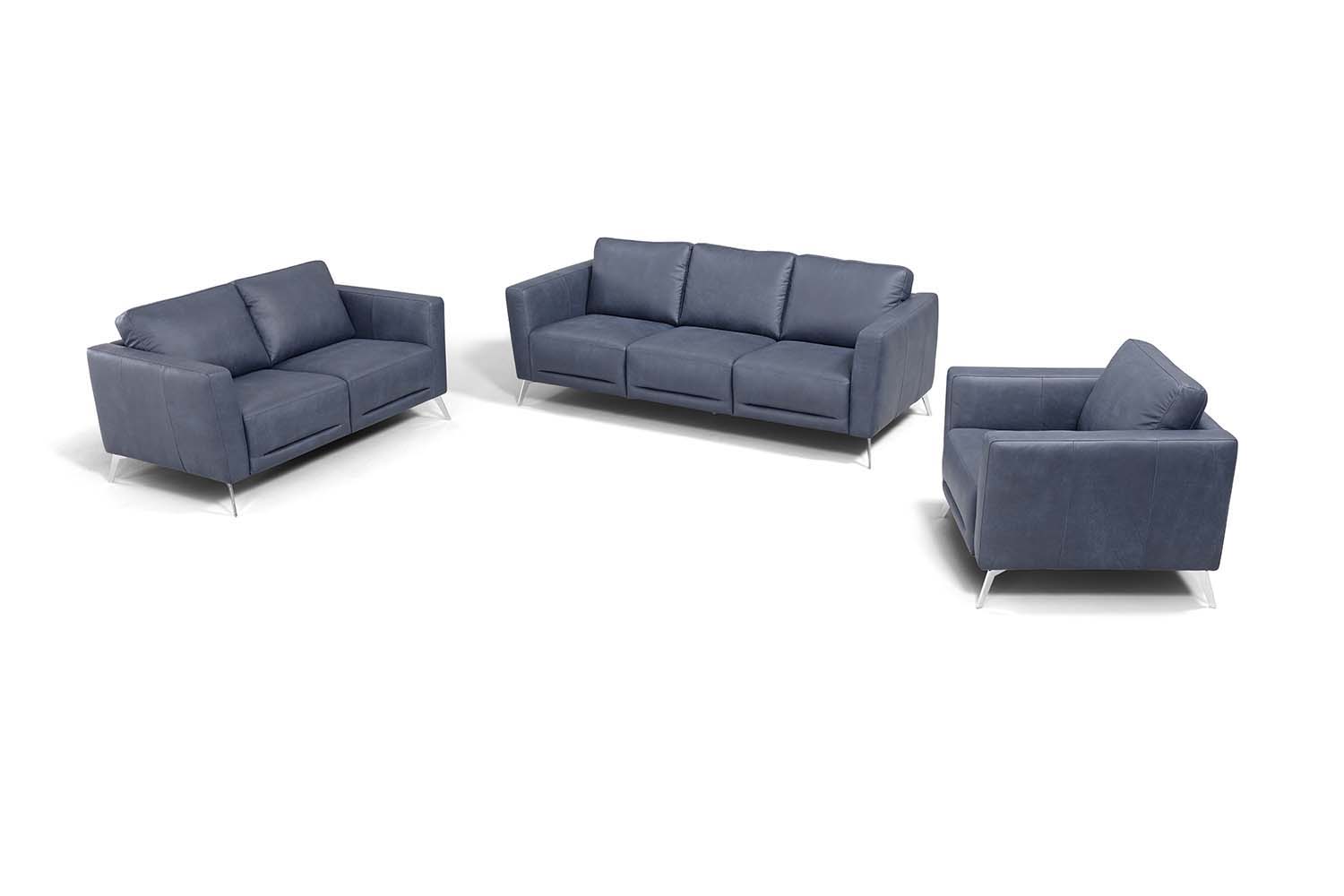 ACME Astonic - Loveseat - Blue Leather | Meri Furniture