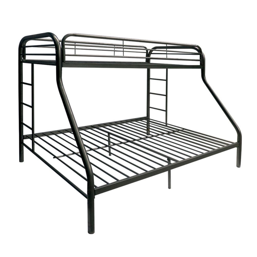 ACME Bring home this Tritan bunk bed to let your kids enjoy personal space without compromising on style. Superior quality metal for durability, built-in side ladders for easy access, and full length guard rails for safety. | Meri Furniture