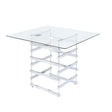 ACME Nadie - Counter Height Table - Chrome & Clear Glass | Meri Furniture