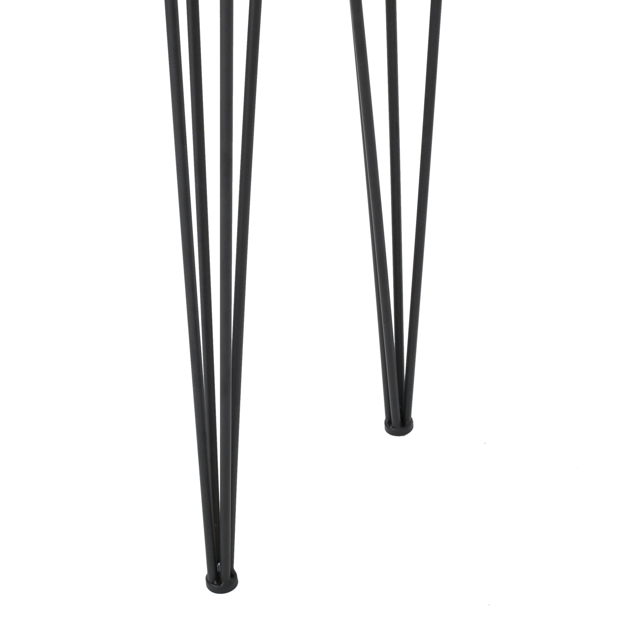 Modern Industrial Breakfast Bar Table, Metal Hairpin Legs & Wood Veneer Top - Natural