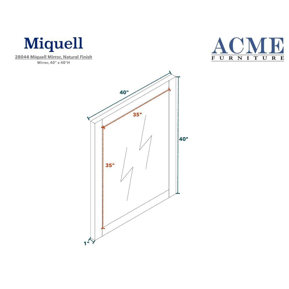 ACME Mirror (NO Beveled Edge) • Shape: Square. | Meri Furniture