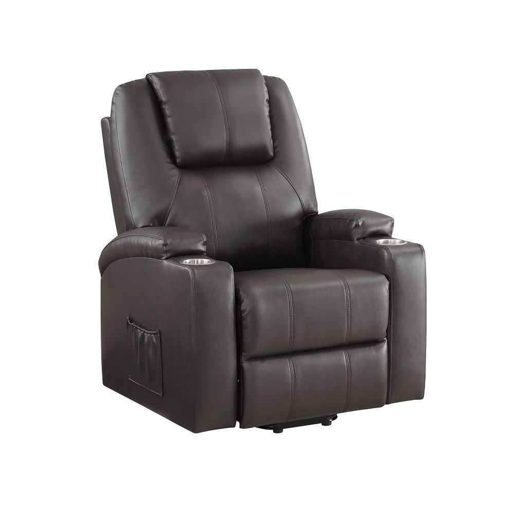 Seat Construction: Pocket Coil Tight Seat & Back Cushion Power Lift 2 Cup Holders Included Cushion Thickness: 6"