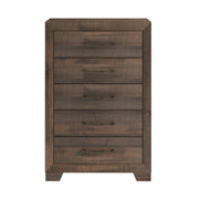 5 Drawer Chest With Casual Style - Brown