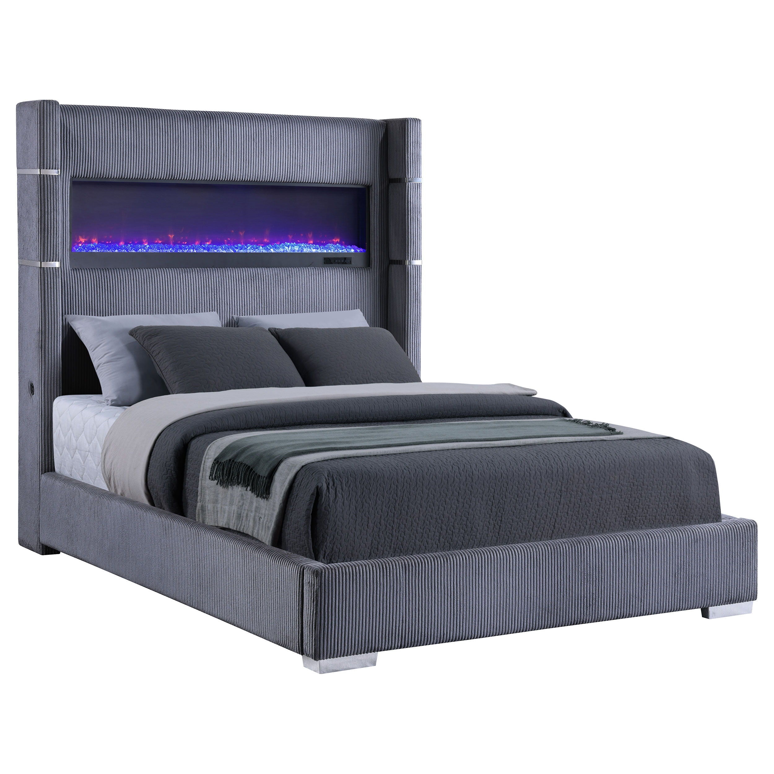 Coaster Fine Furniture Tisdall - Upholstered Fireplace Bed | Meri Furniture