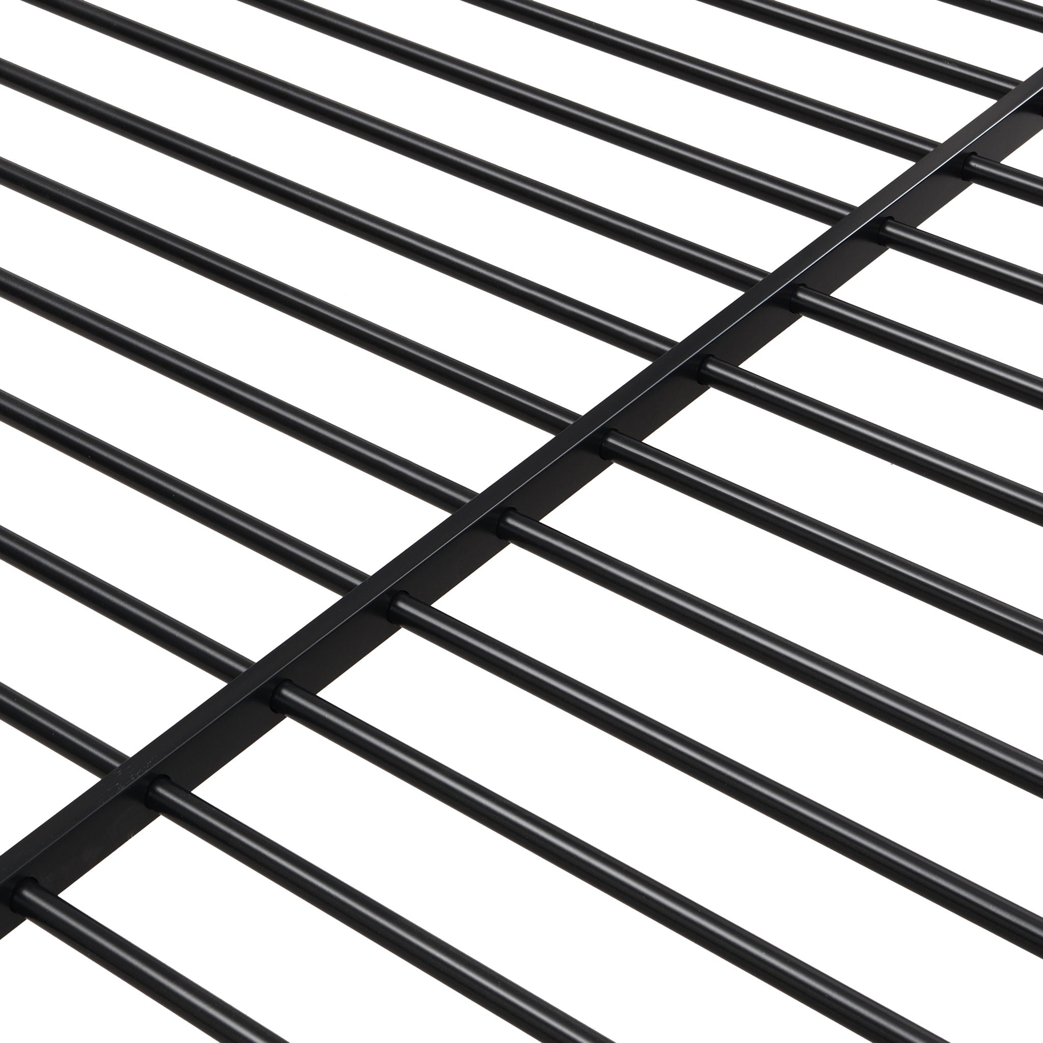 Twin Over Full Modern Metal Bunk Bed With Trundle - Black