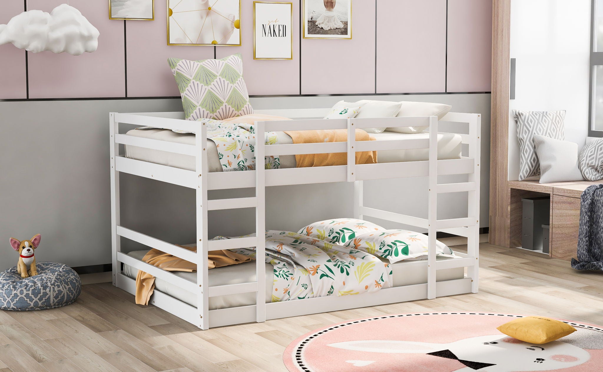 Solid Construction, Bunk Bed With Ladder