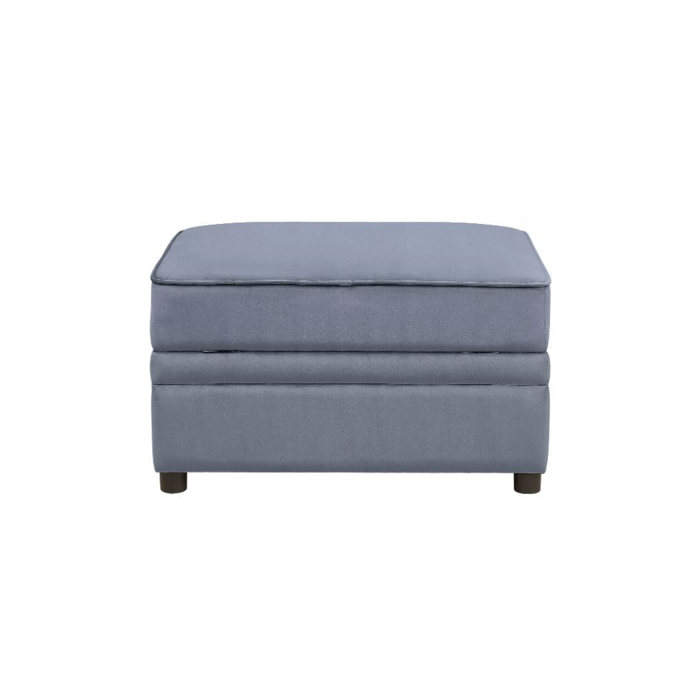 ACME Bois II - Ottoman - Gray Velvet | Meri Furniture