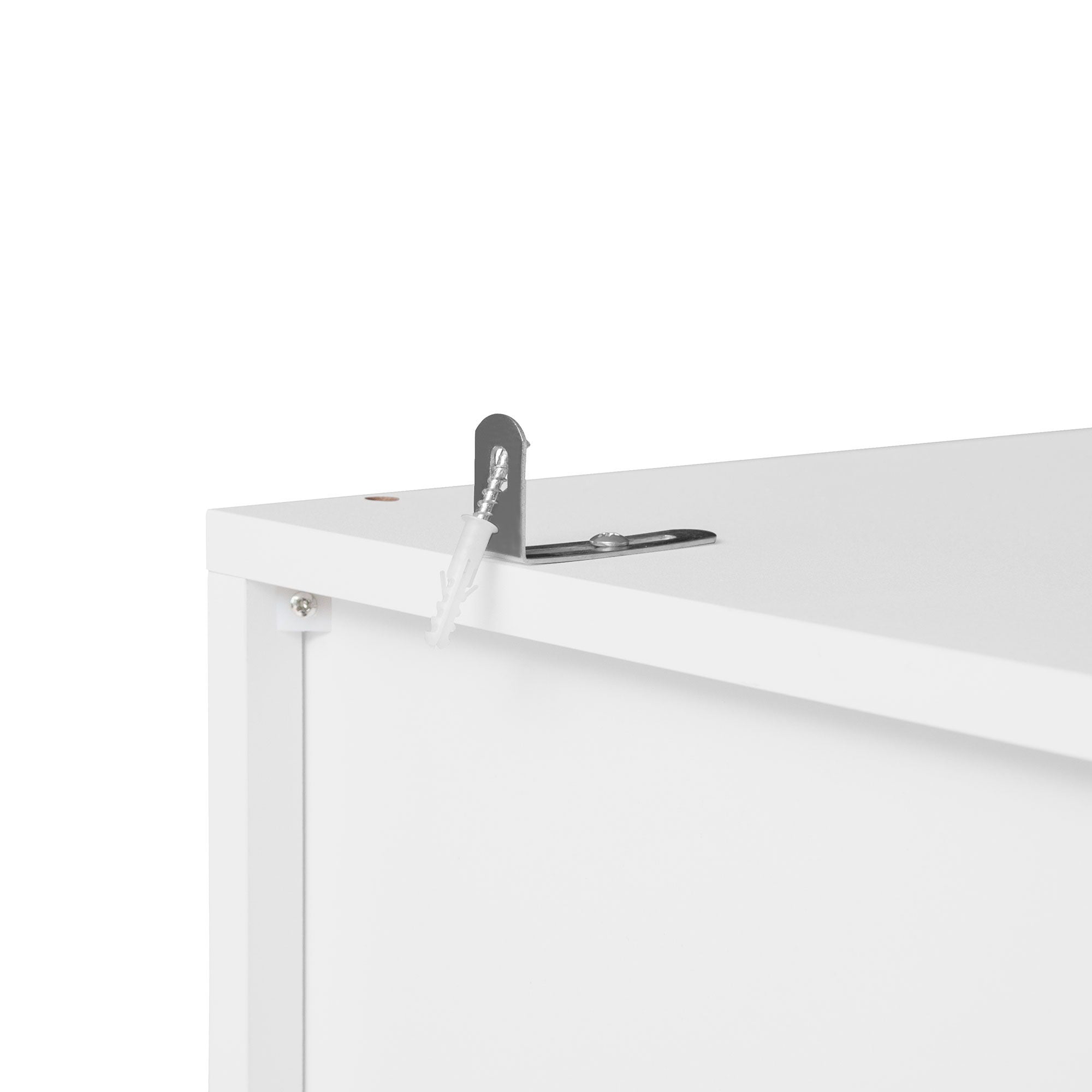 Hollow Pattern 2 Door 3 Drawer Wardrobe, The Collision Of Wood Color, Suitable For Bedrooms And Dressing Rooms - White