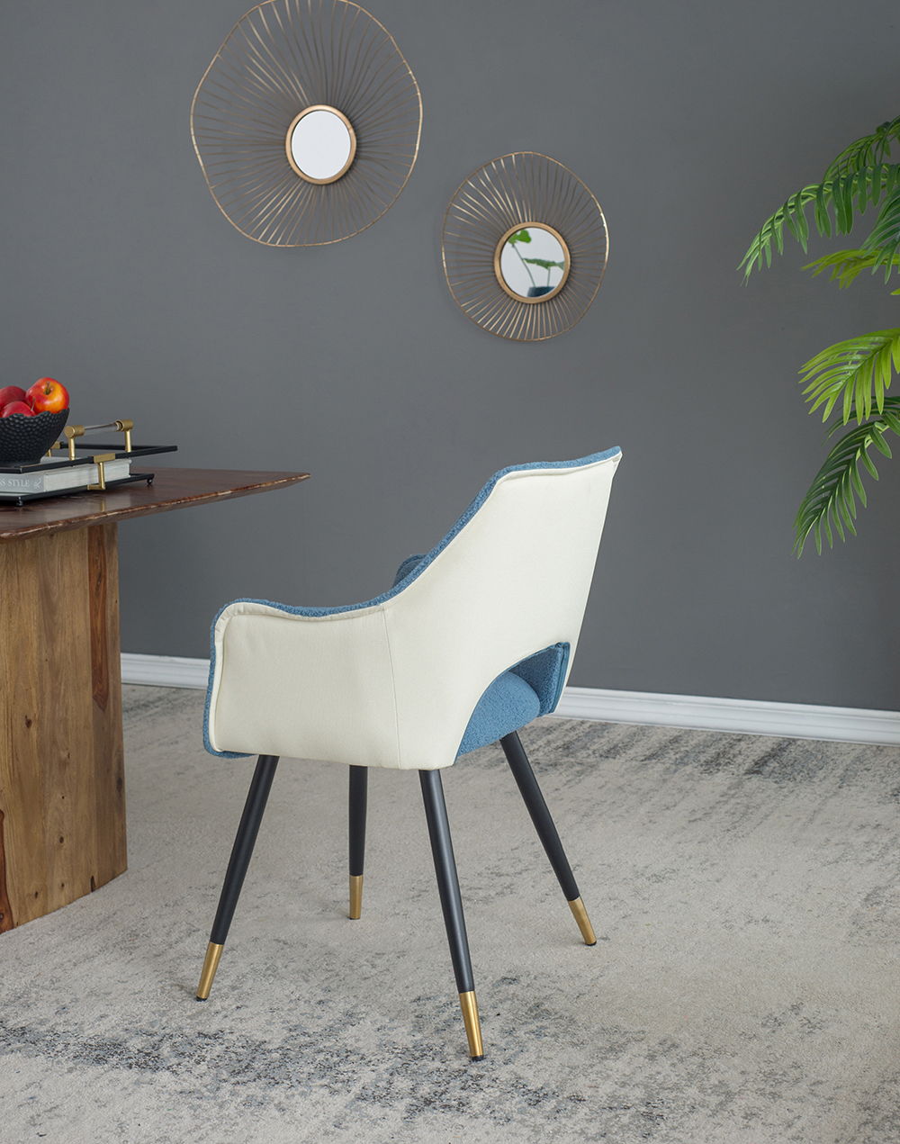 Side Chair, Living Room Bedroom Kitchen Vanity Accent Chair (Set of 2) - Blue