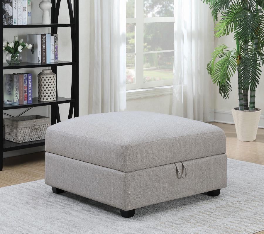 Coaster Fine Furniture Cambria - Square Upholstered Storage Ottoman - Gray | Meri Furniture