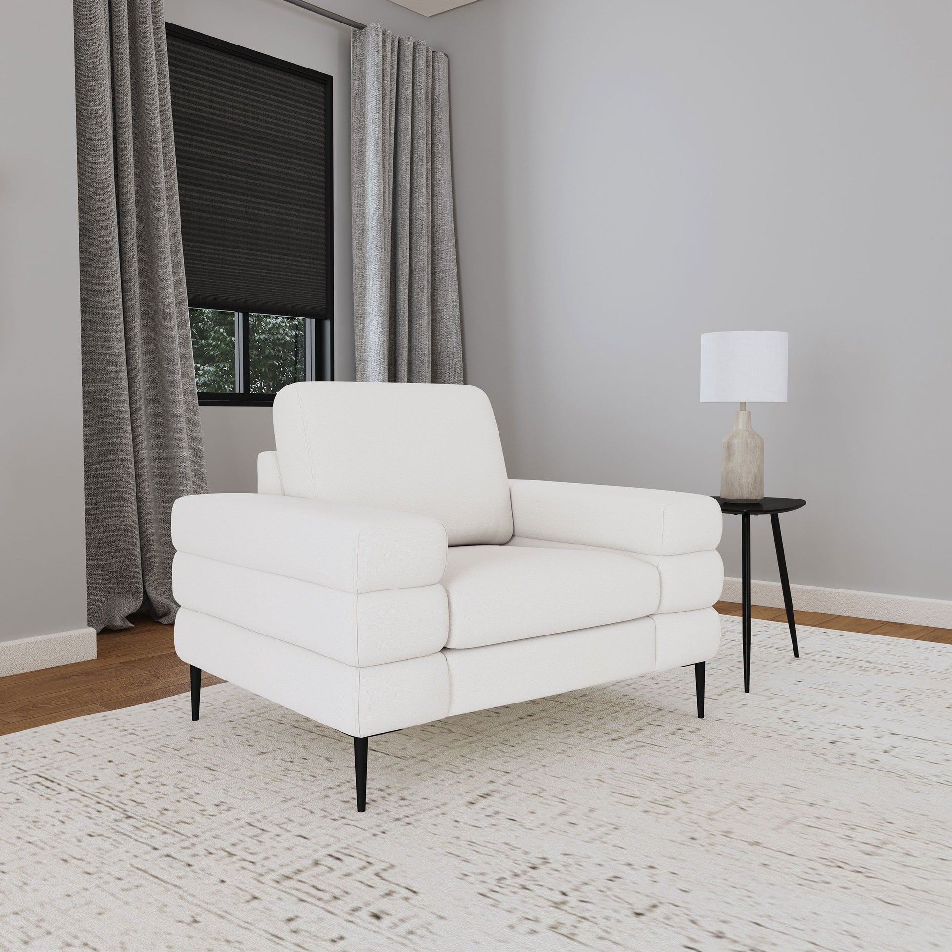 Coaster Fine Furniture Jessel - Chenille Upholstered Track Arm Chair - Ivory | Meri Furniture